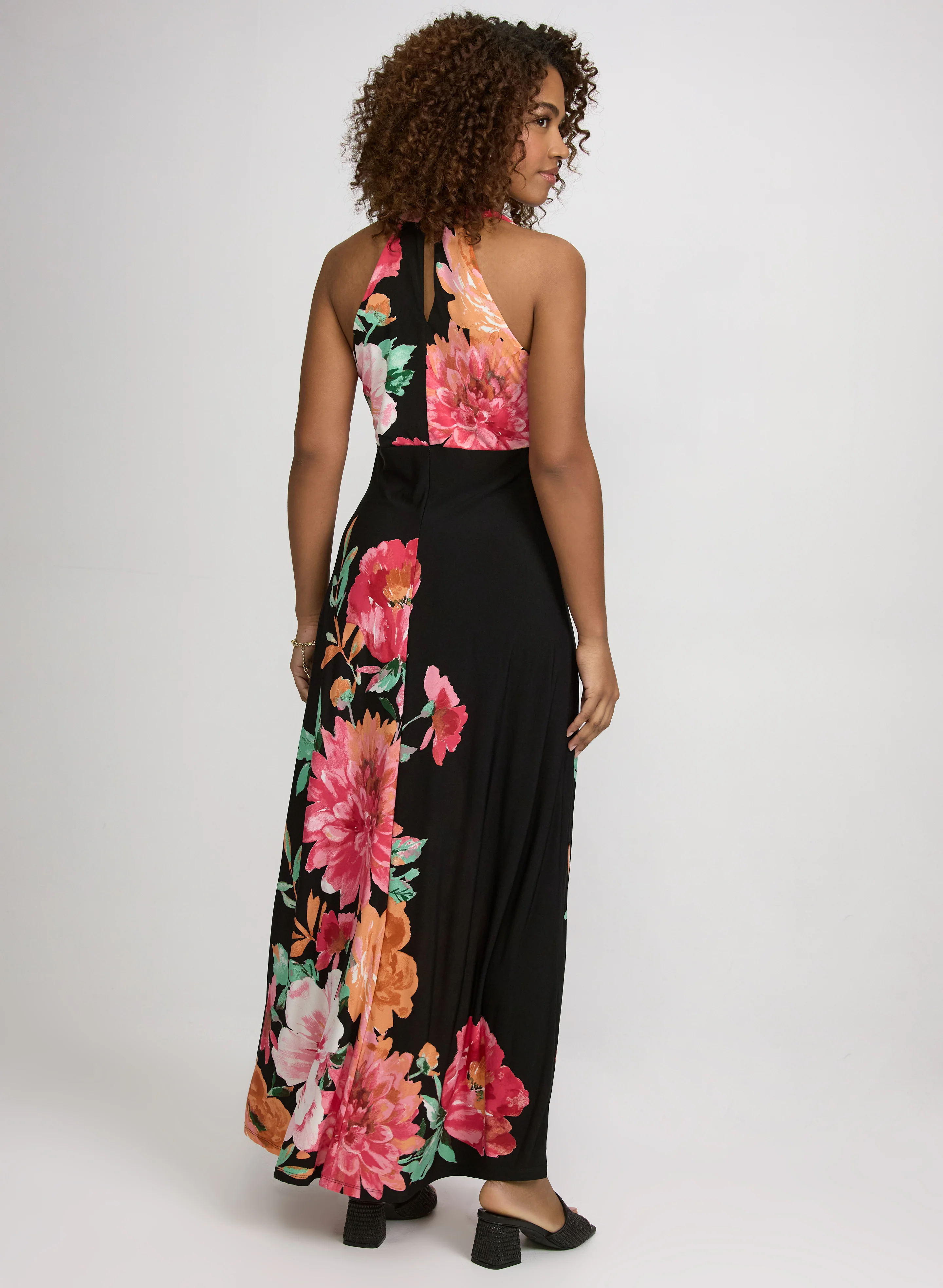 Floral Placement Print Dress - Image 4