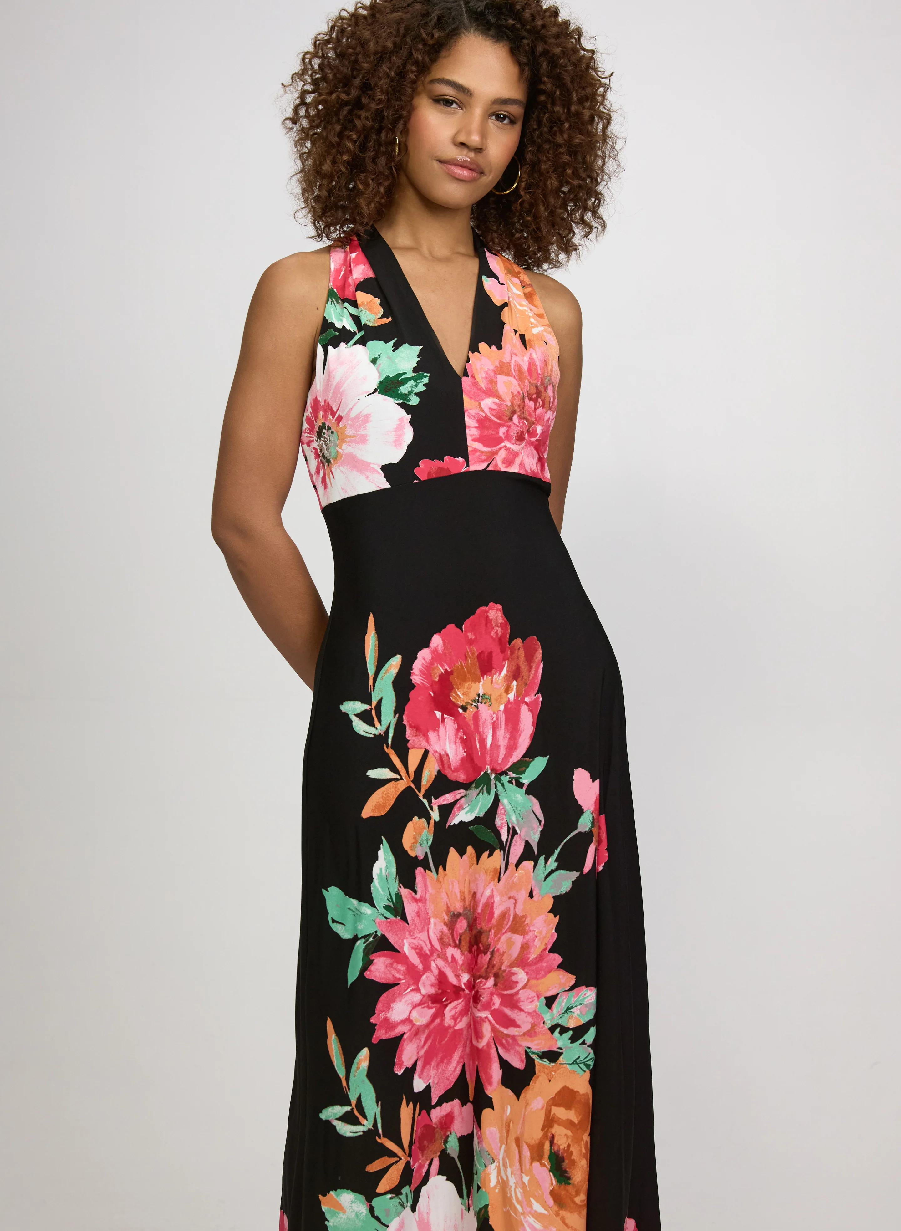 Floral Placement Print Dress - Image 5