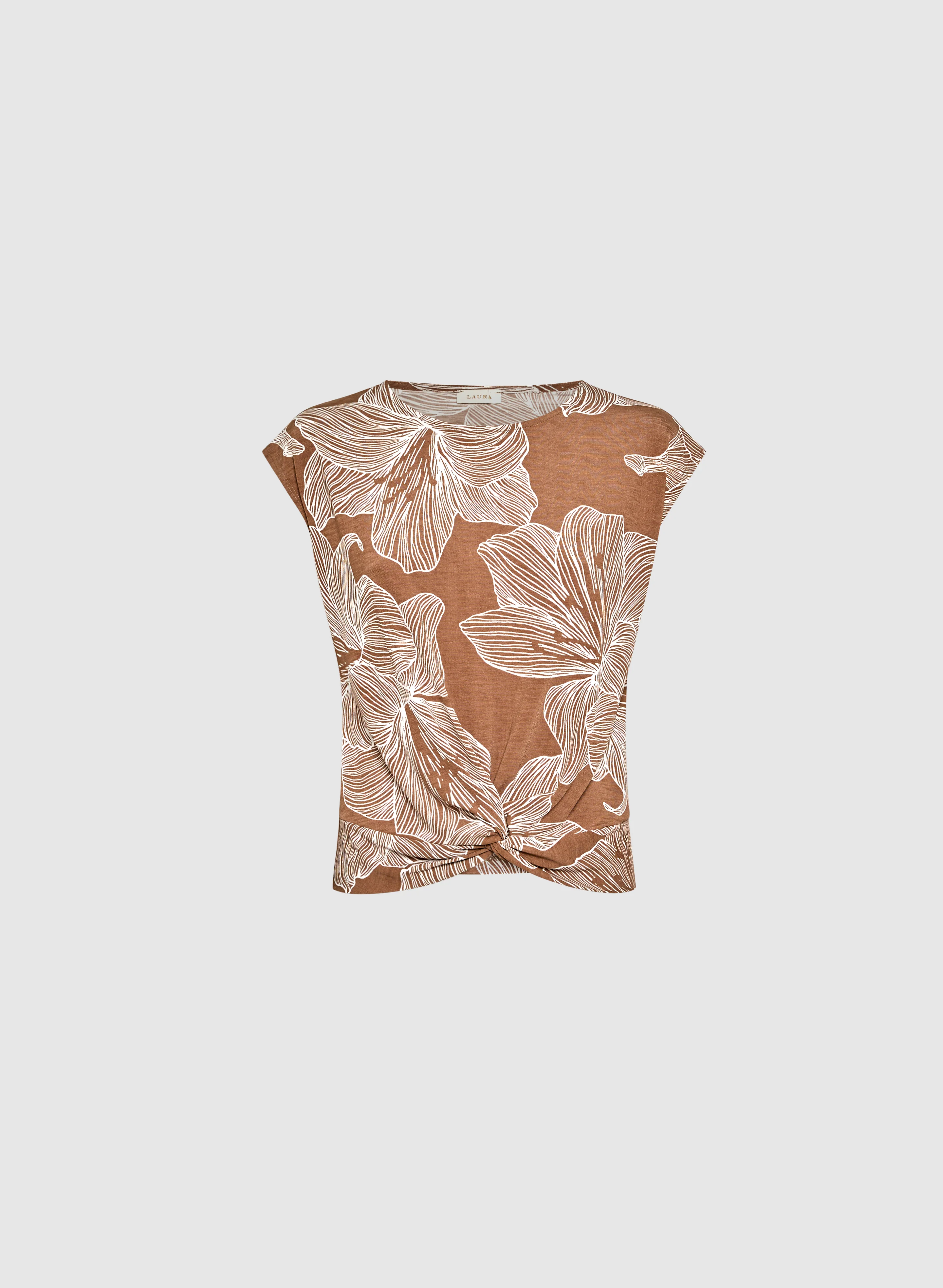 Floral Print Cap Sleeve T-Shirt - Image 6
