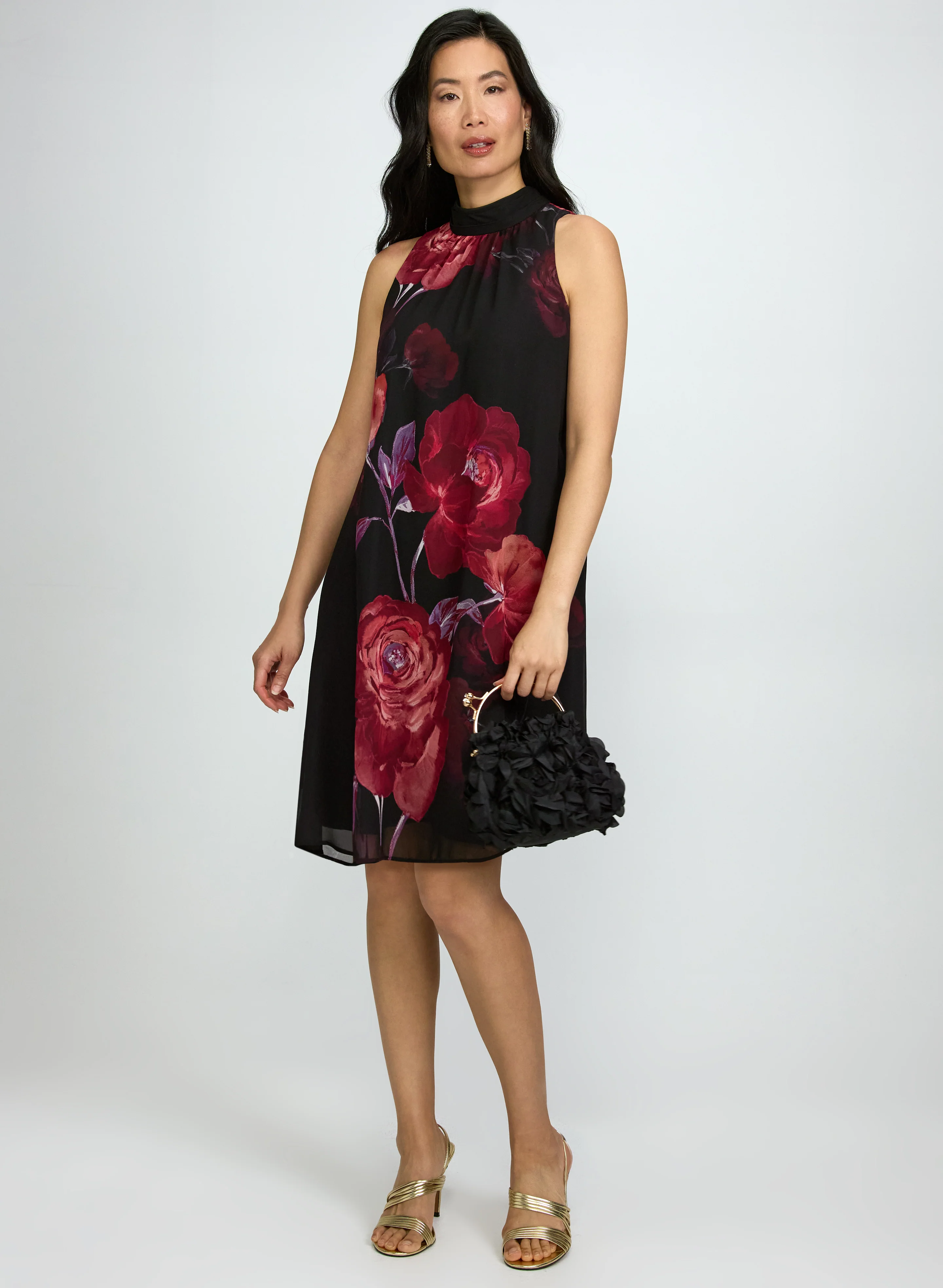 Floral Print Chiffon Dress