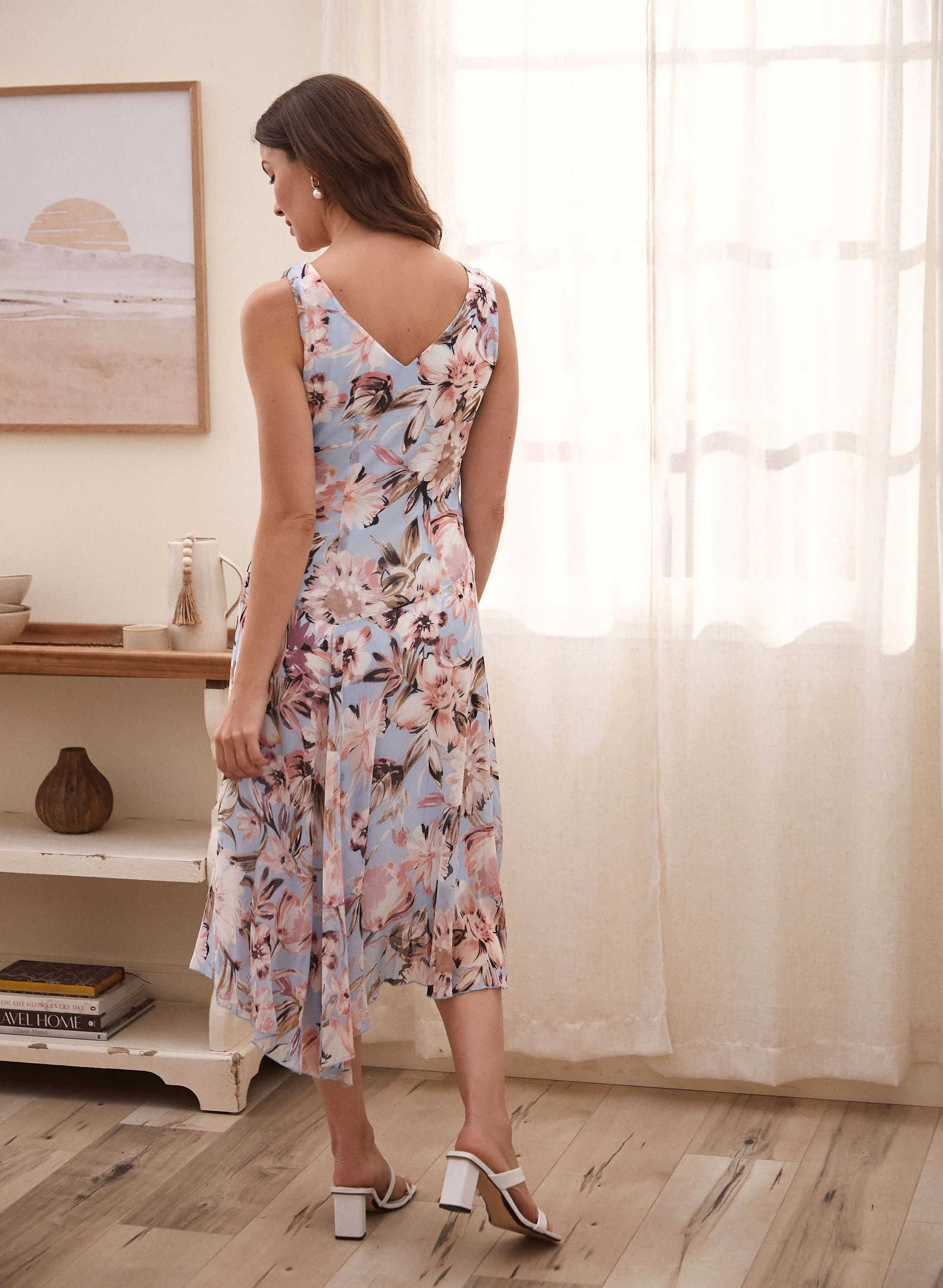 Floral Print Chiffon Dress - Image 3