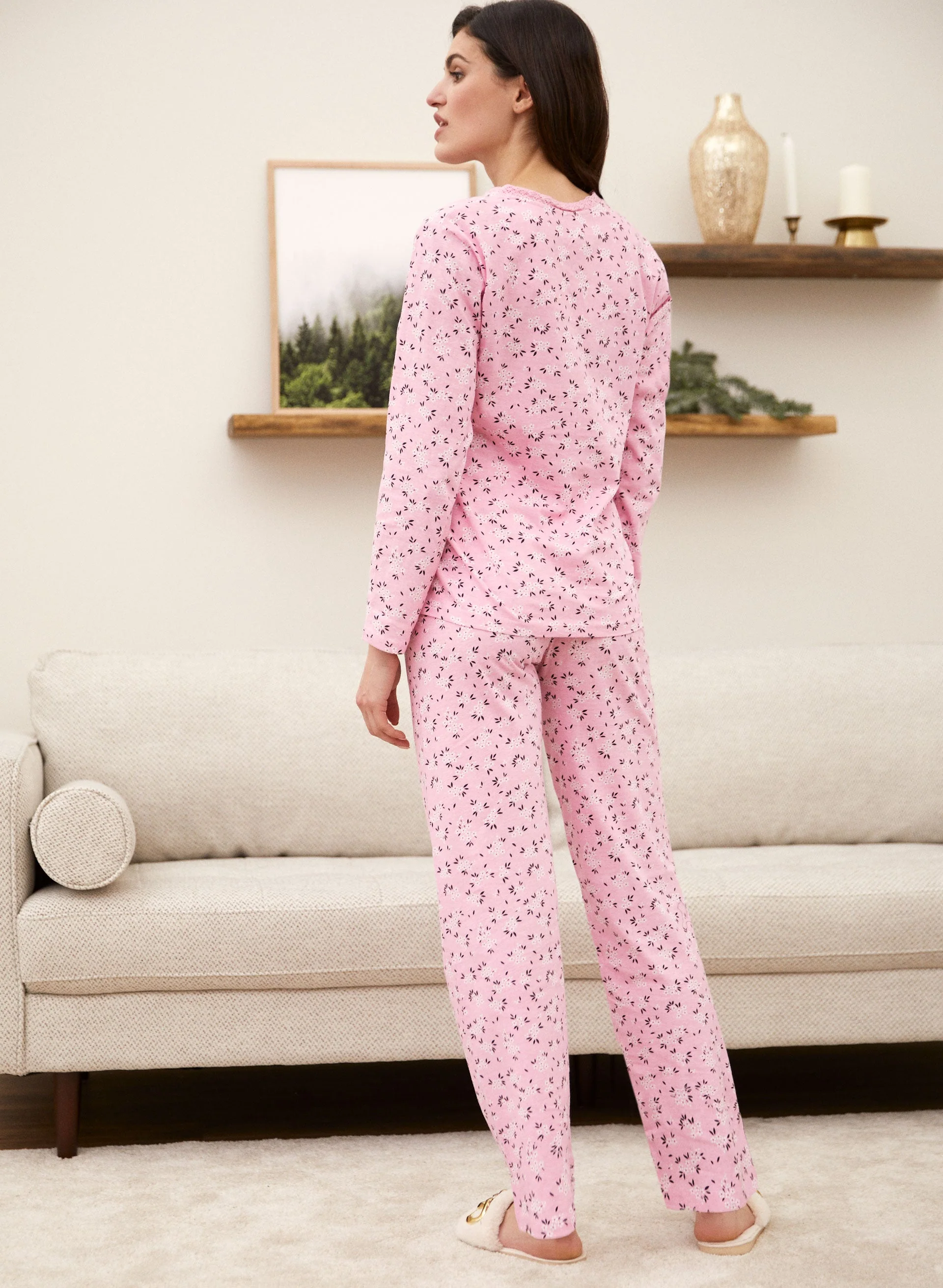Floral Print Cotton Pyjama Set - Image 4