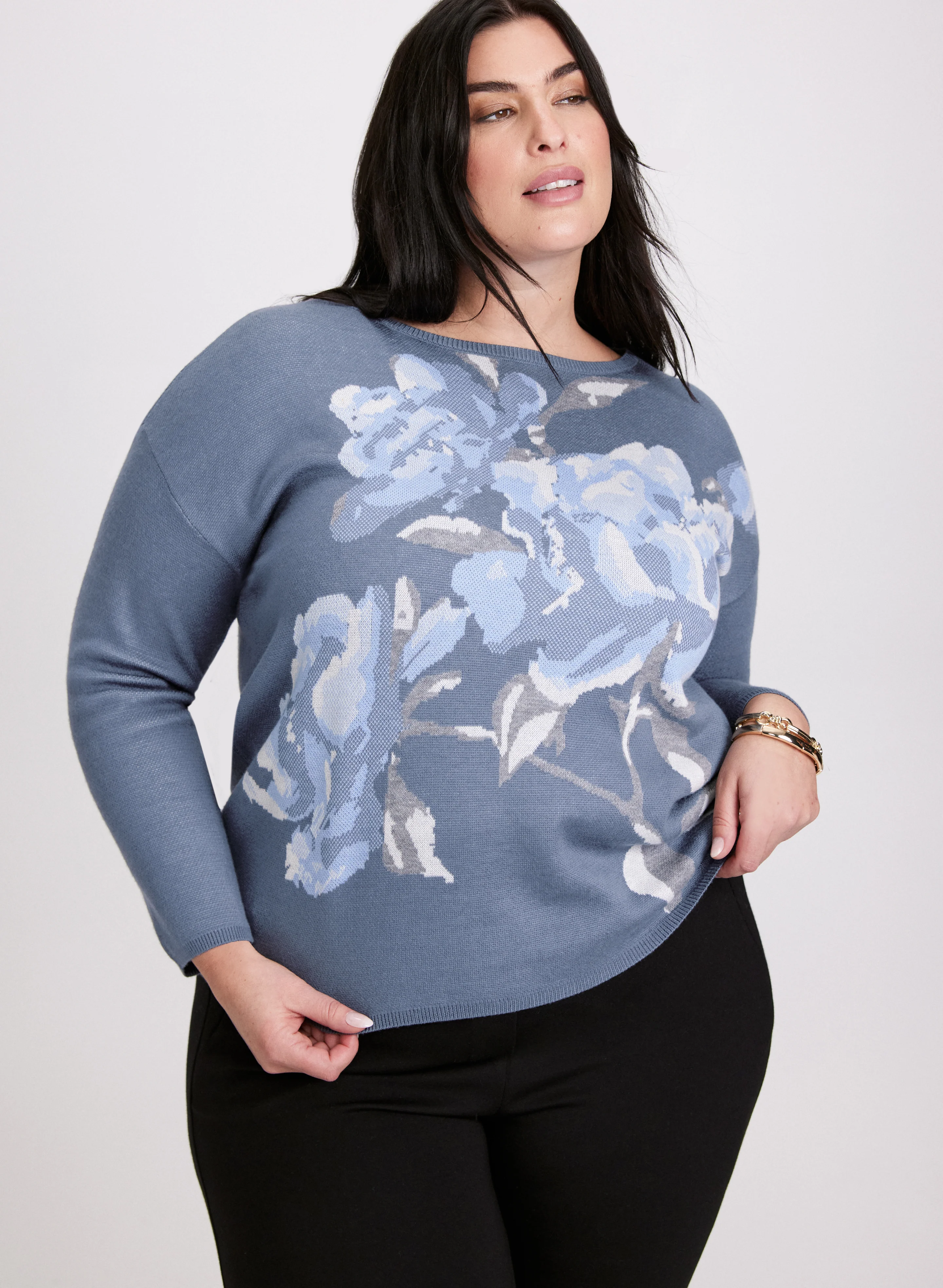 Floral Print Knit Sweater - Image 5