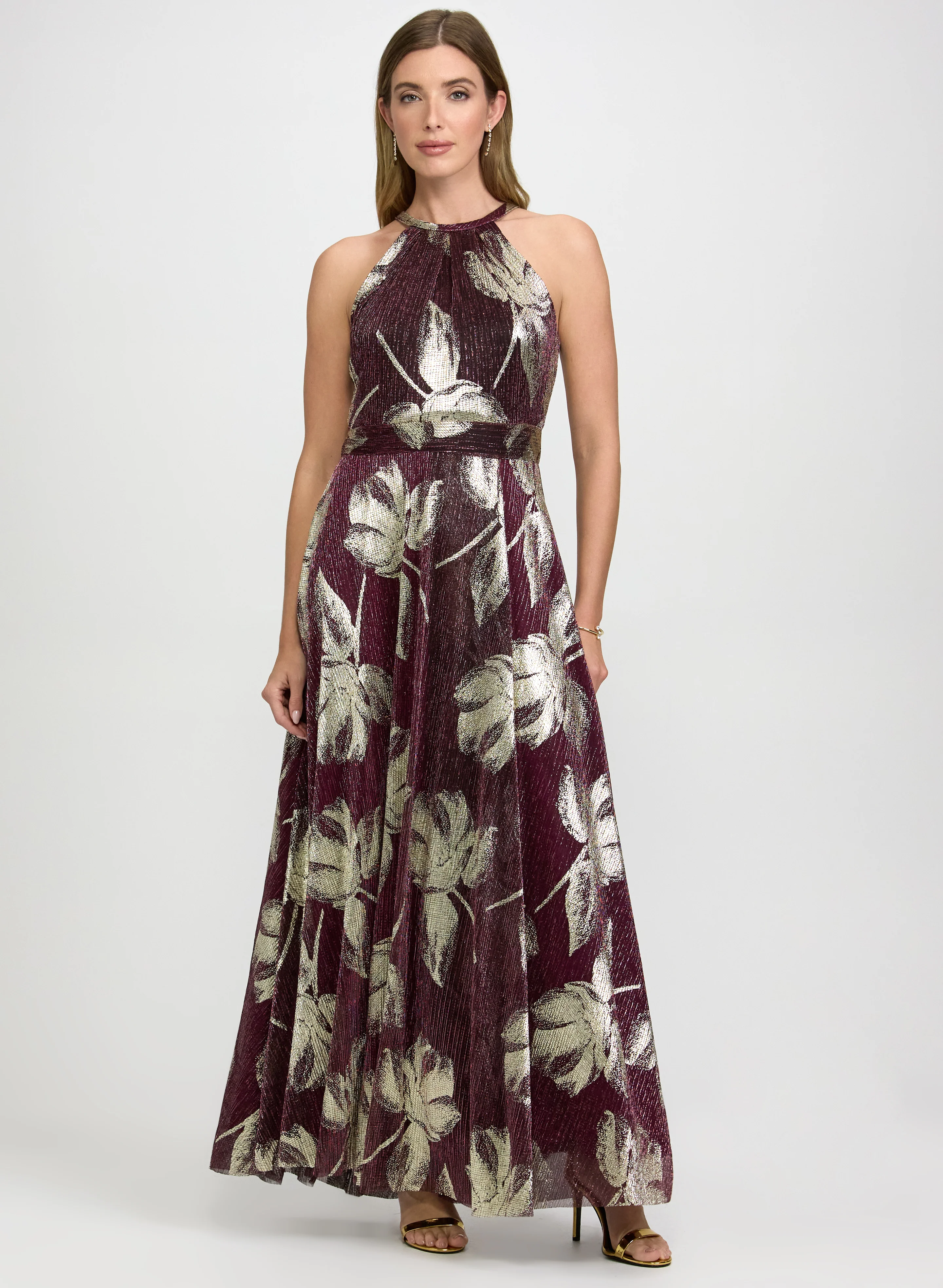 Floral Print Lurex Dress