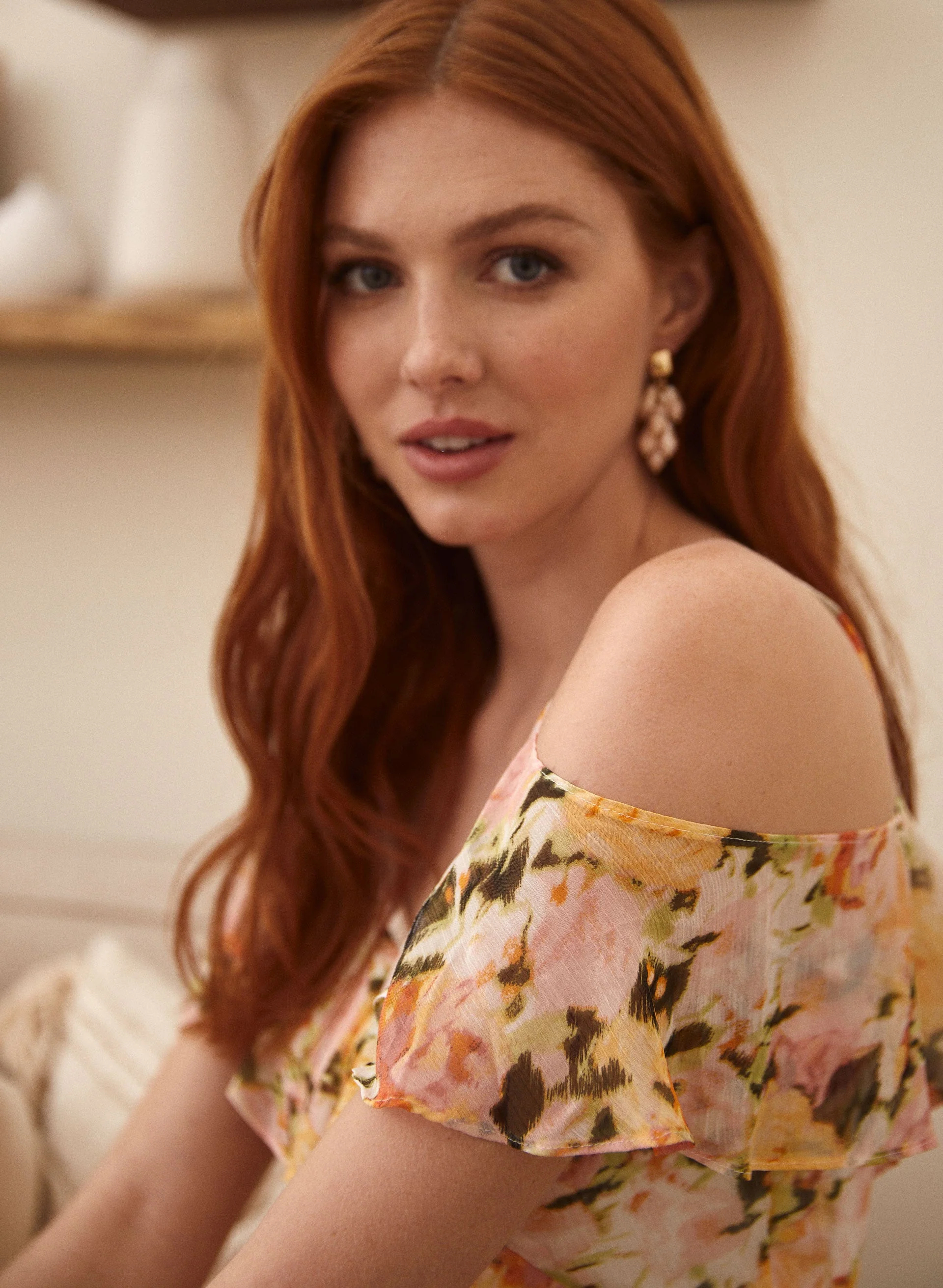 Floral Print Ruffle Detail Dress - Image 2