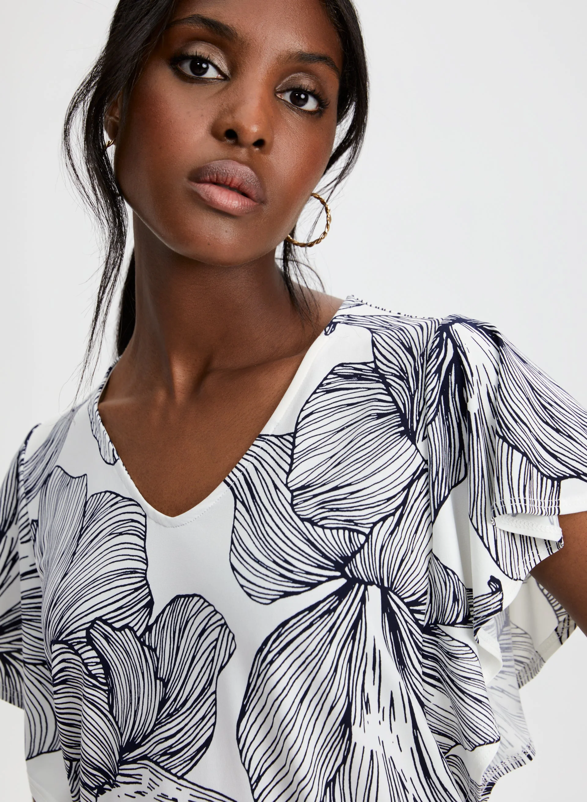 Floral Print Short Sleeve Top - Image 3