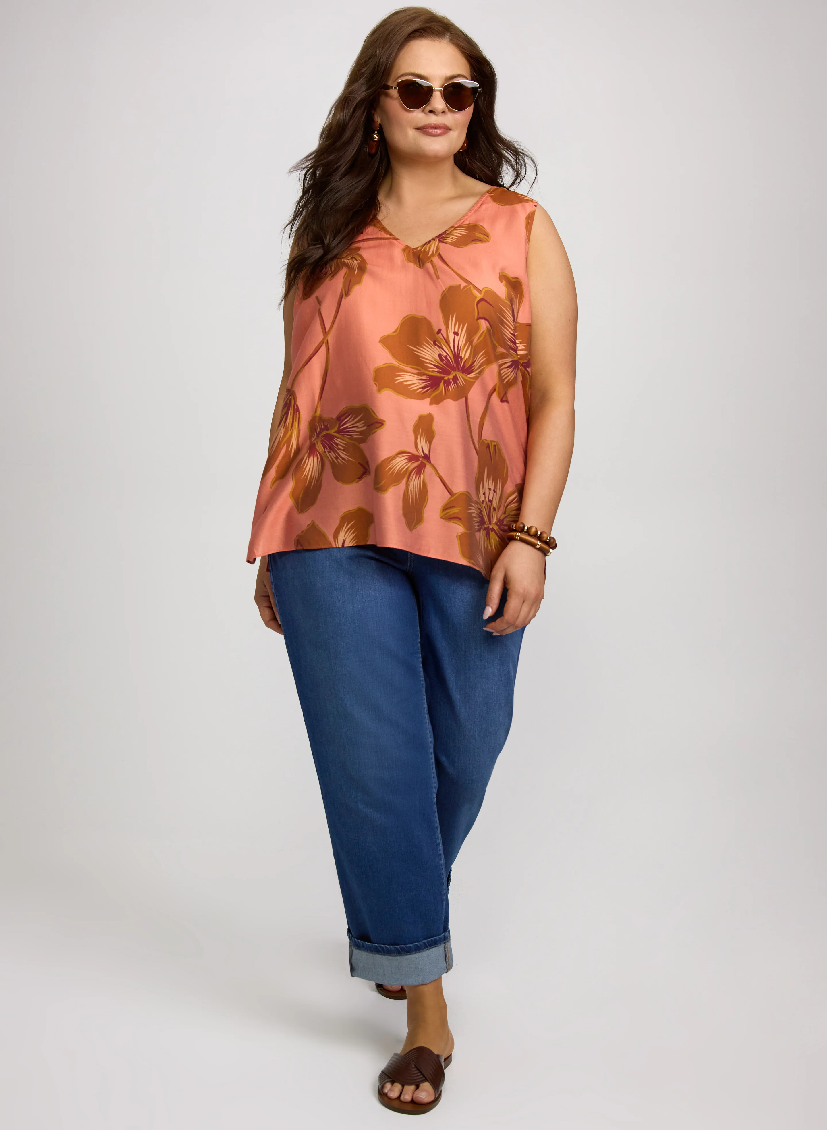 Floral Print Sleeveless Blouse - Image 3