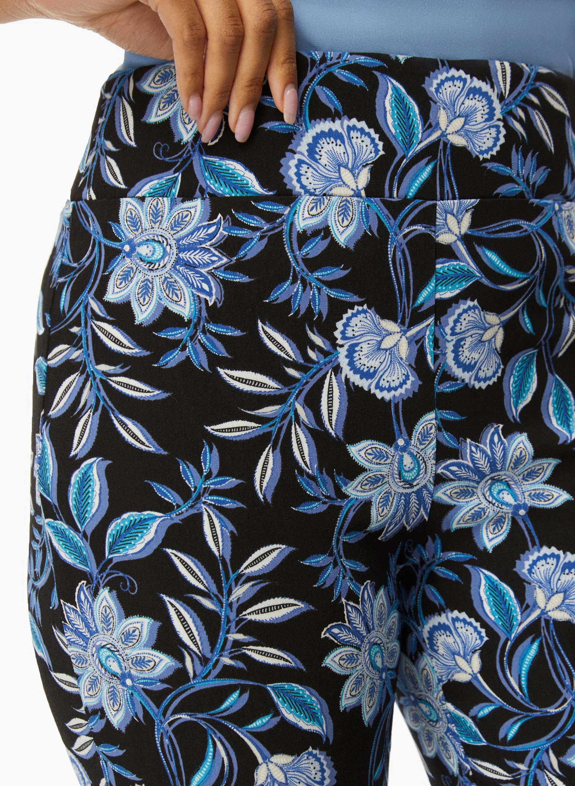 Floral Print Slim Leg Pants - Image 2