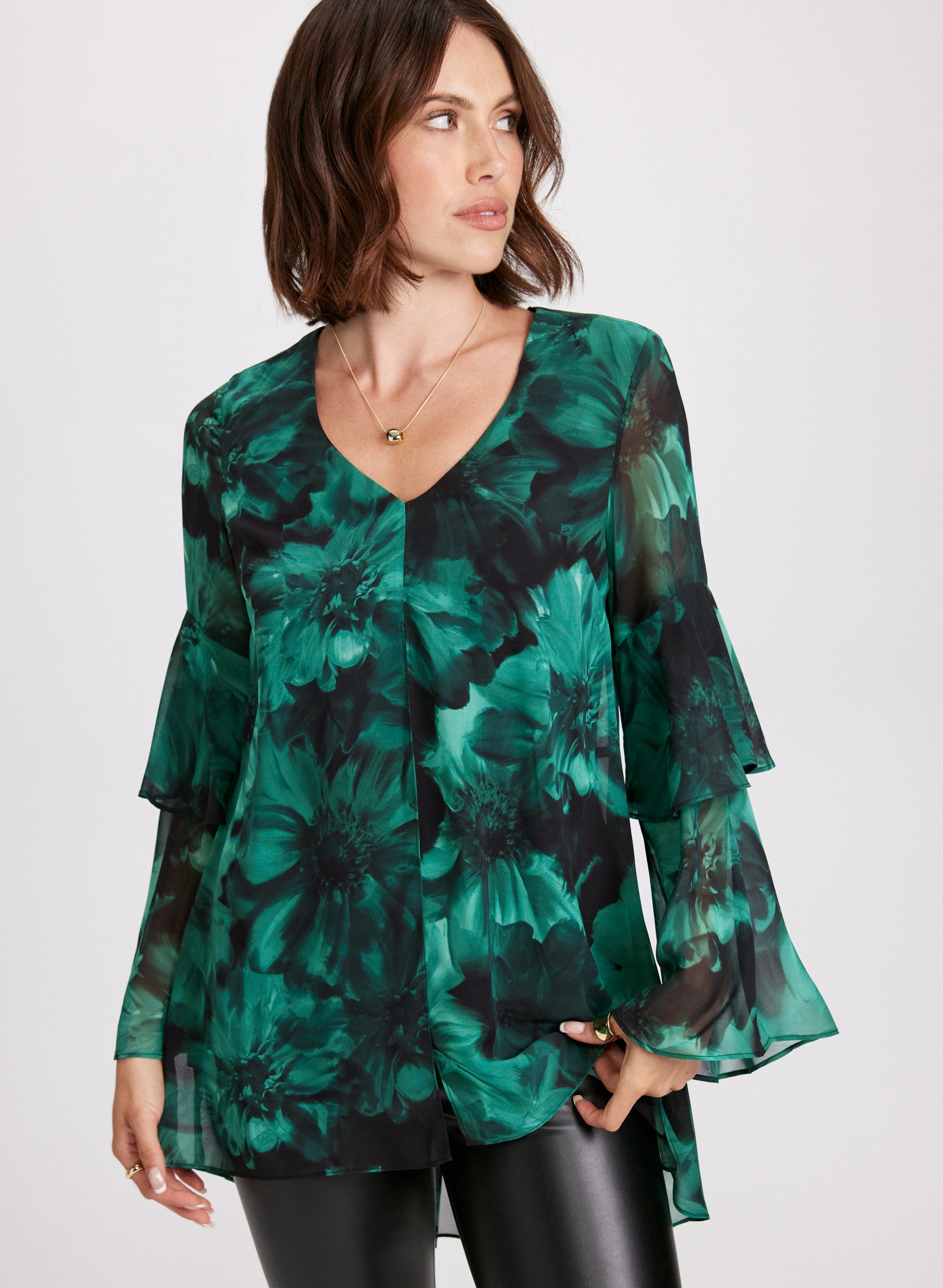 Floral Print Tiered Blouse - Image 2
