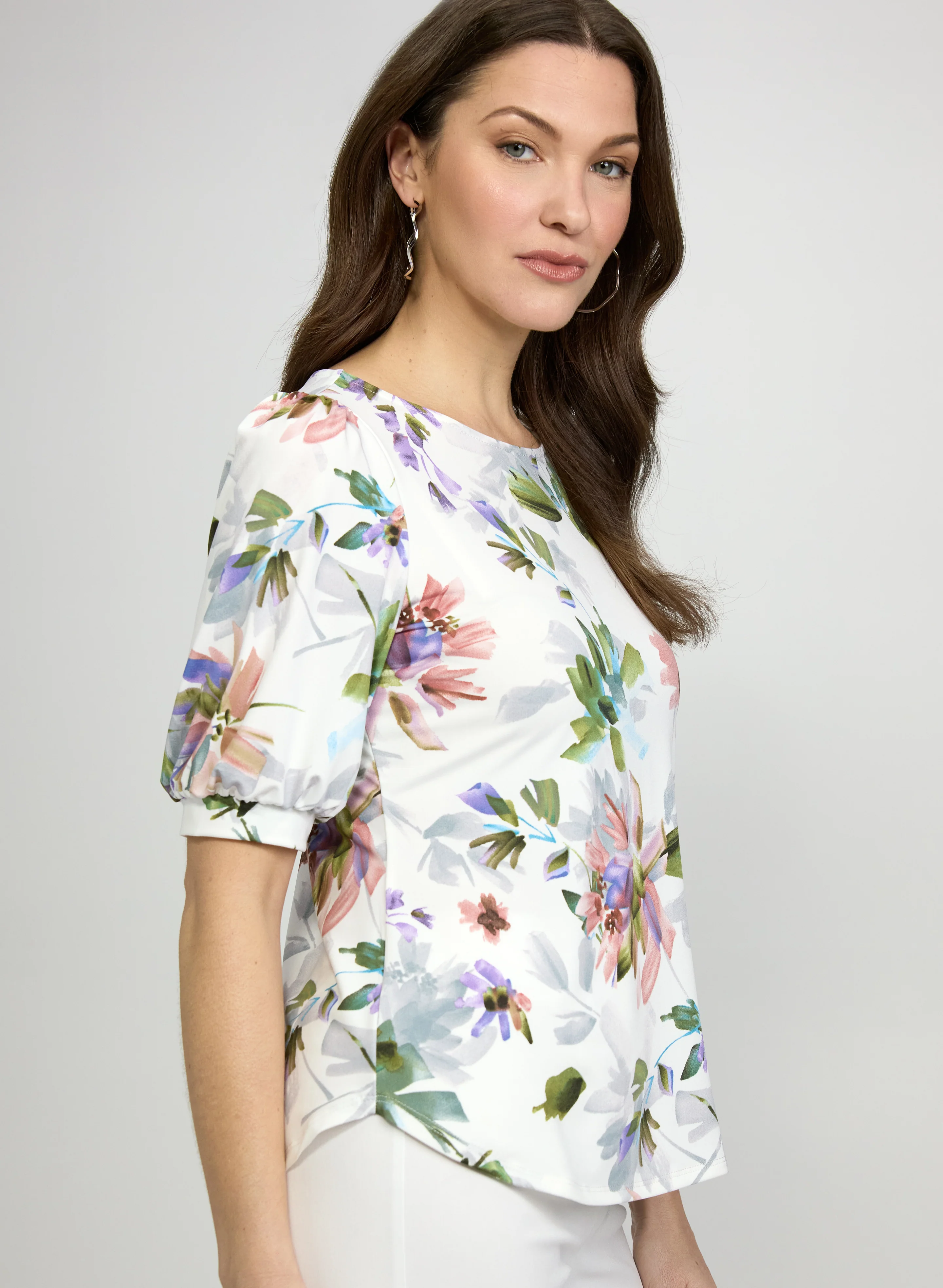 Floral Puff Sleeve Top - Image 2