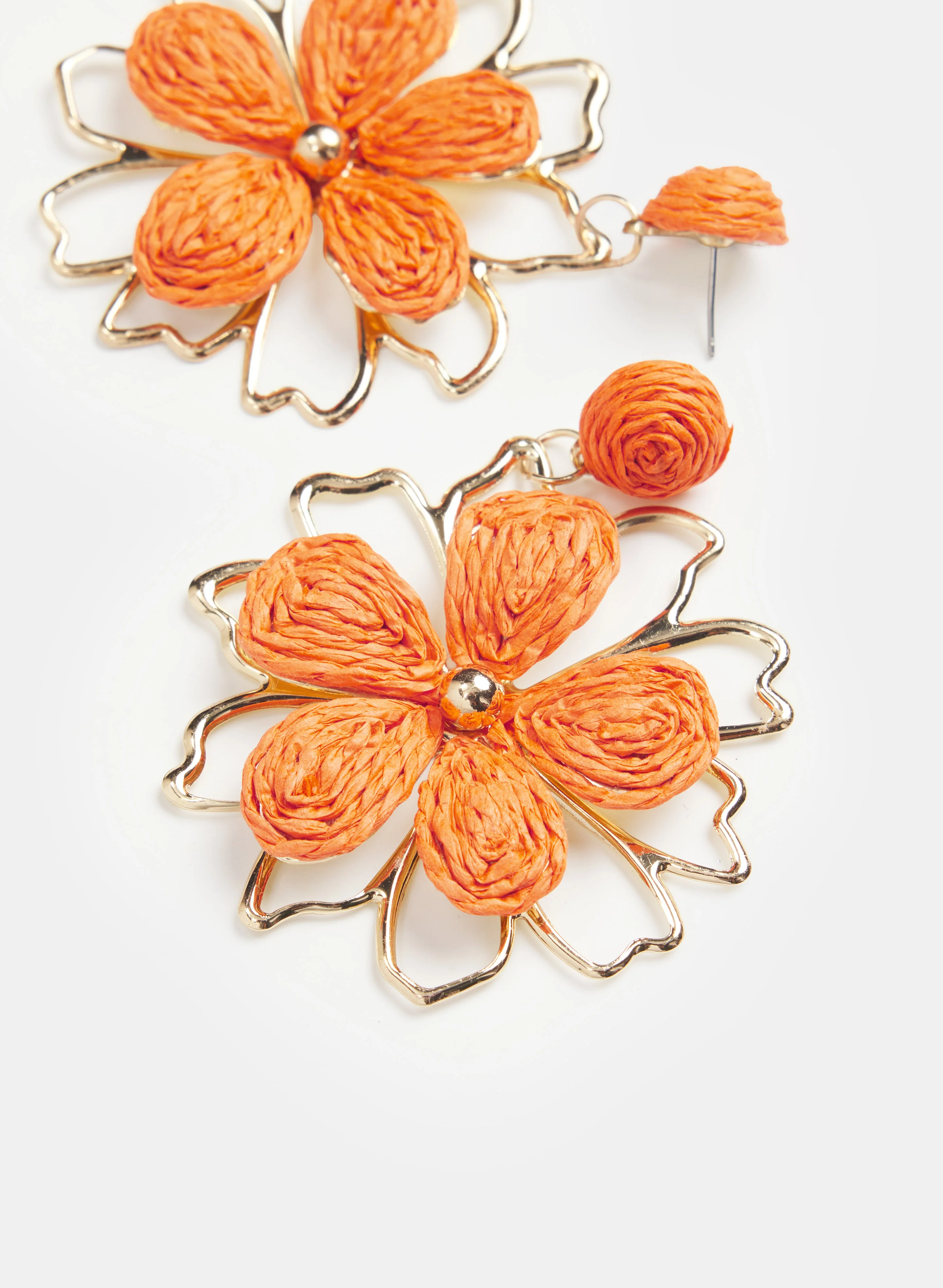 Floral Raffia Earrings - Image 2