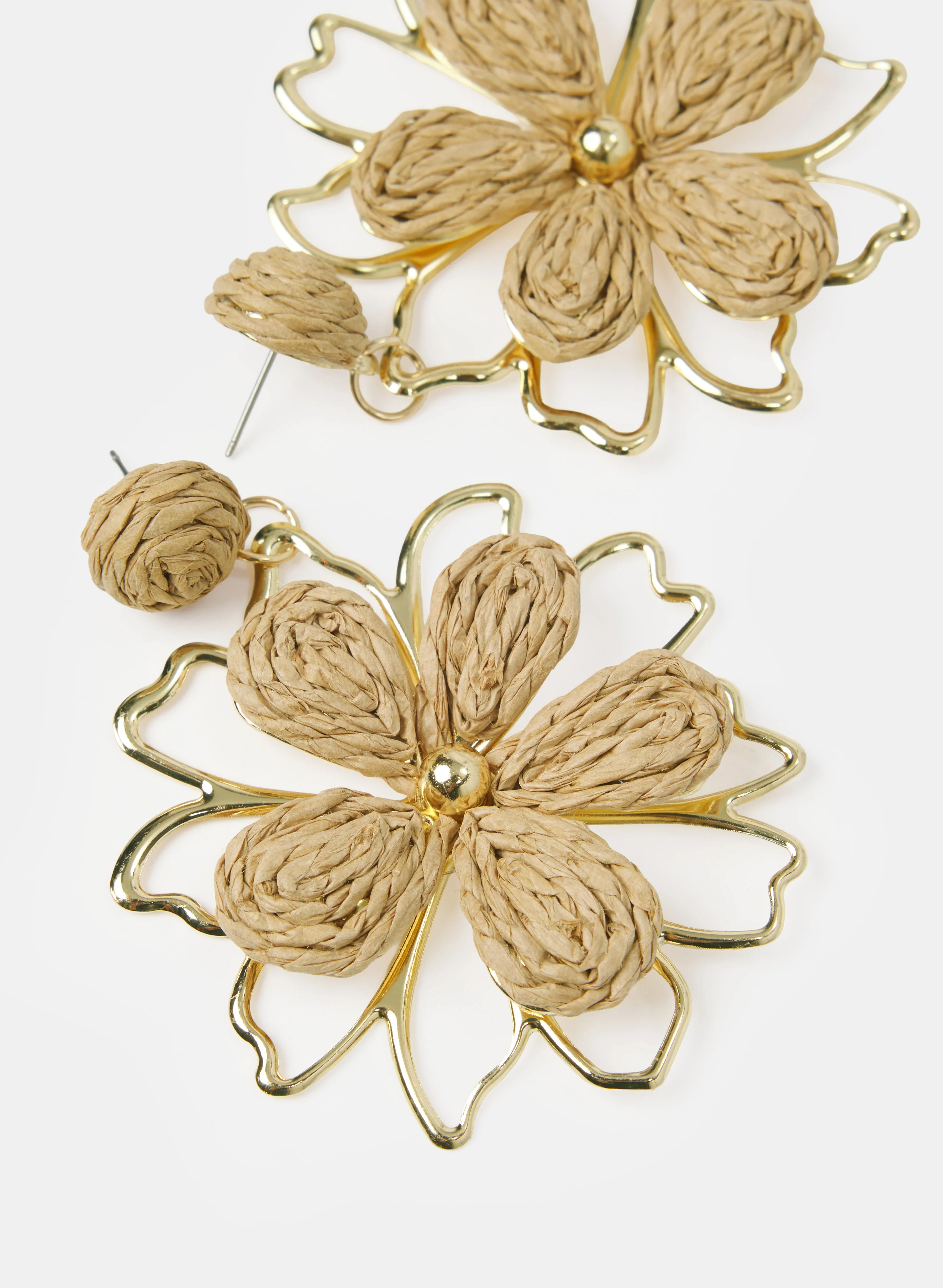 Floral Raffia Earrings - Image 2