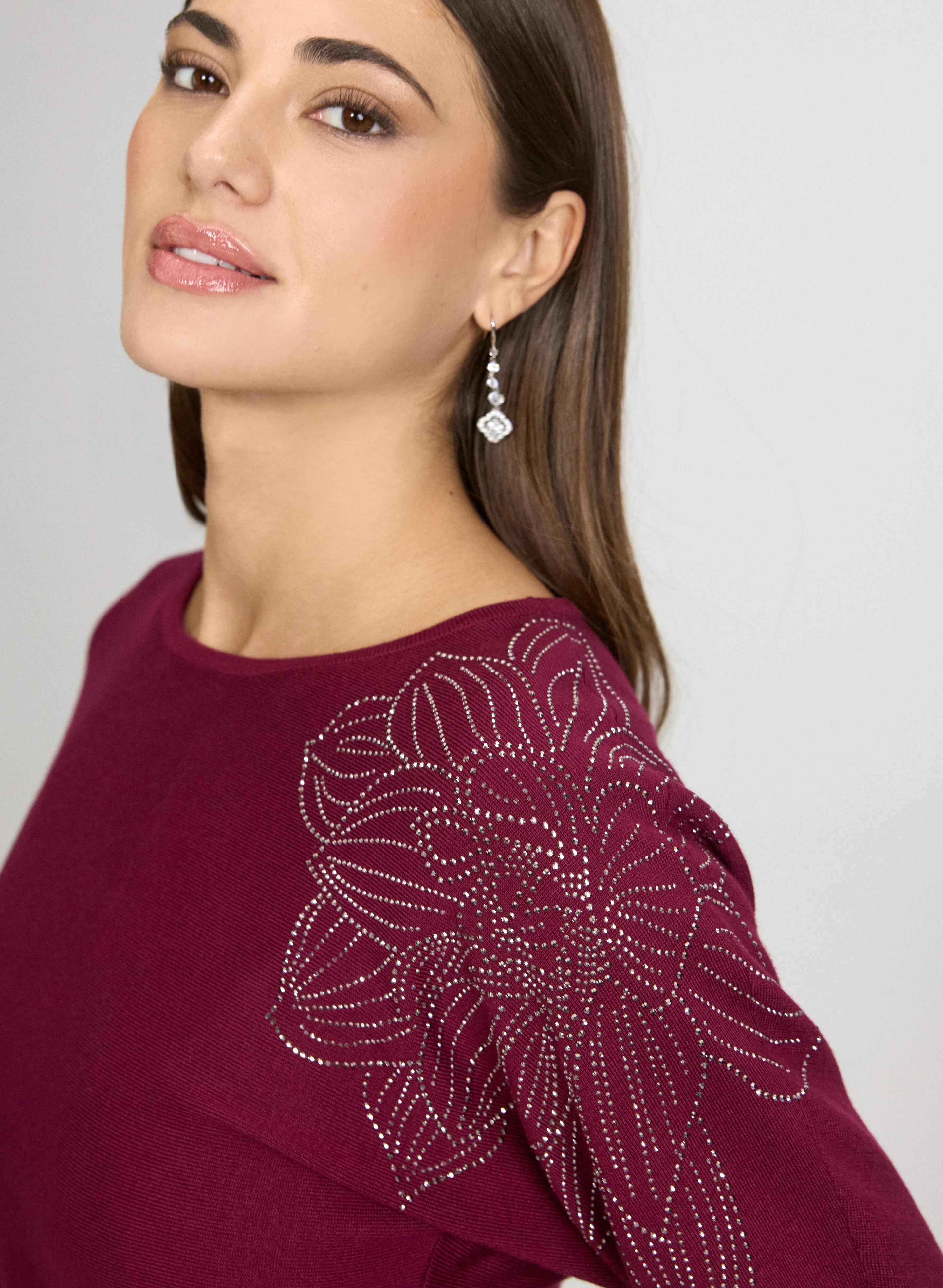Floral Rhinestone Pullover - Image 2