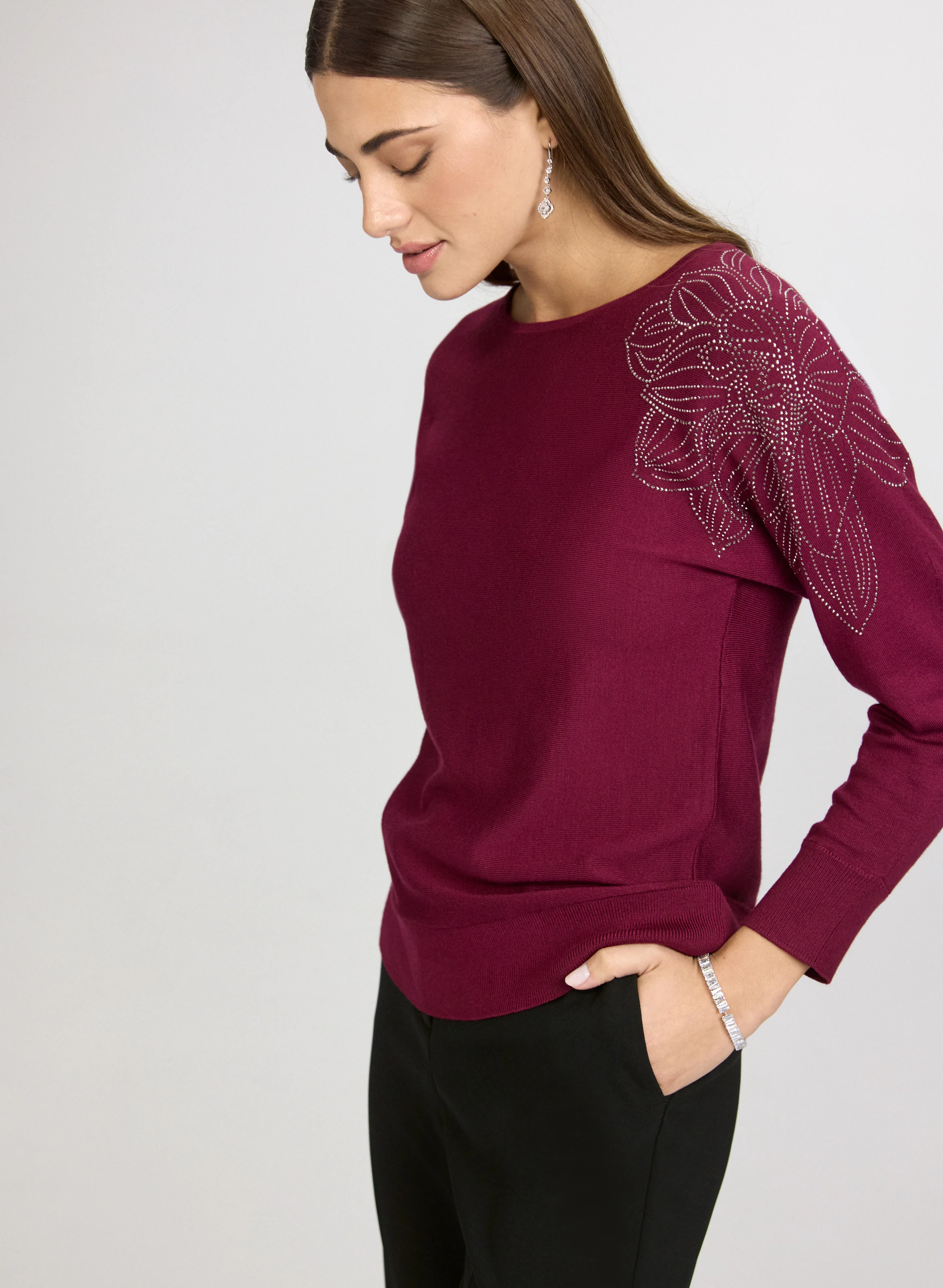 Floral Rhinestone Pullover - Image 5