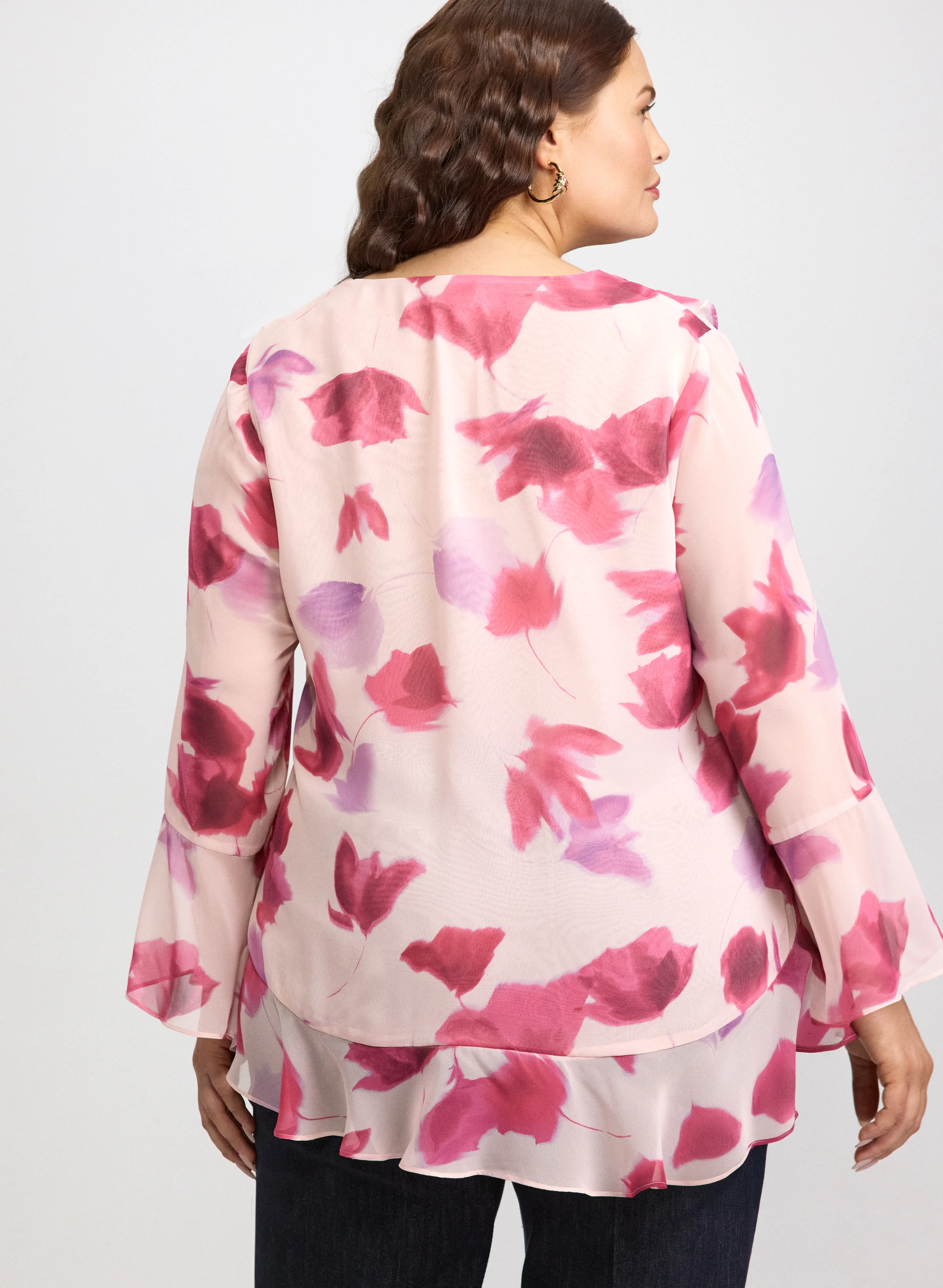 Floral Ruffle Front Blouse - Image 4
