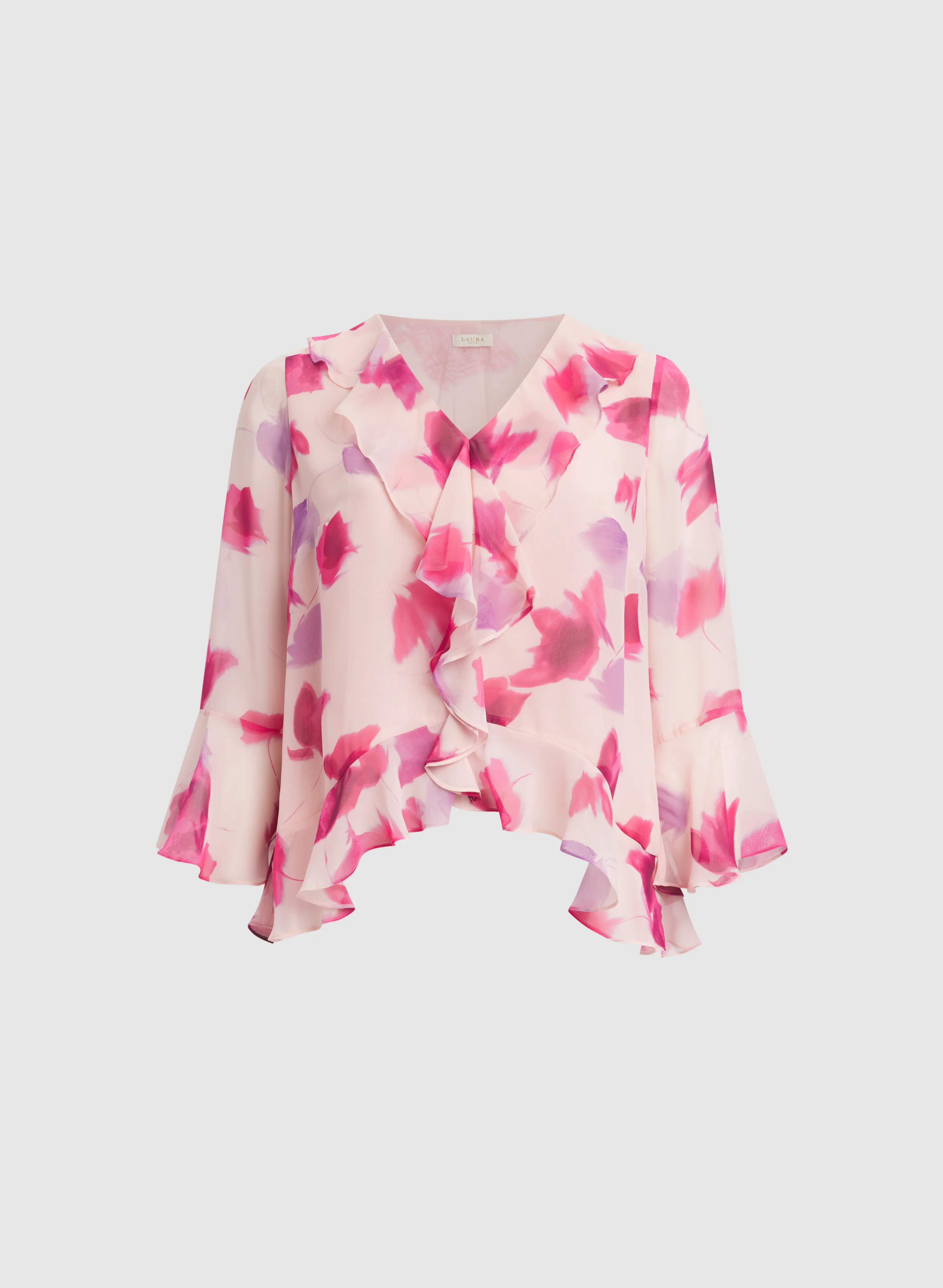 Floral Ruffle Front Blouse - Image 6