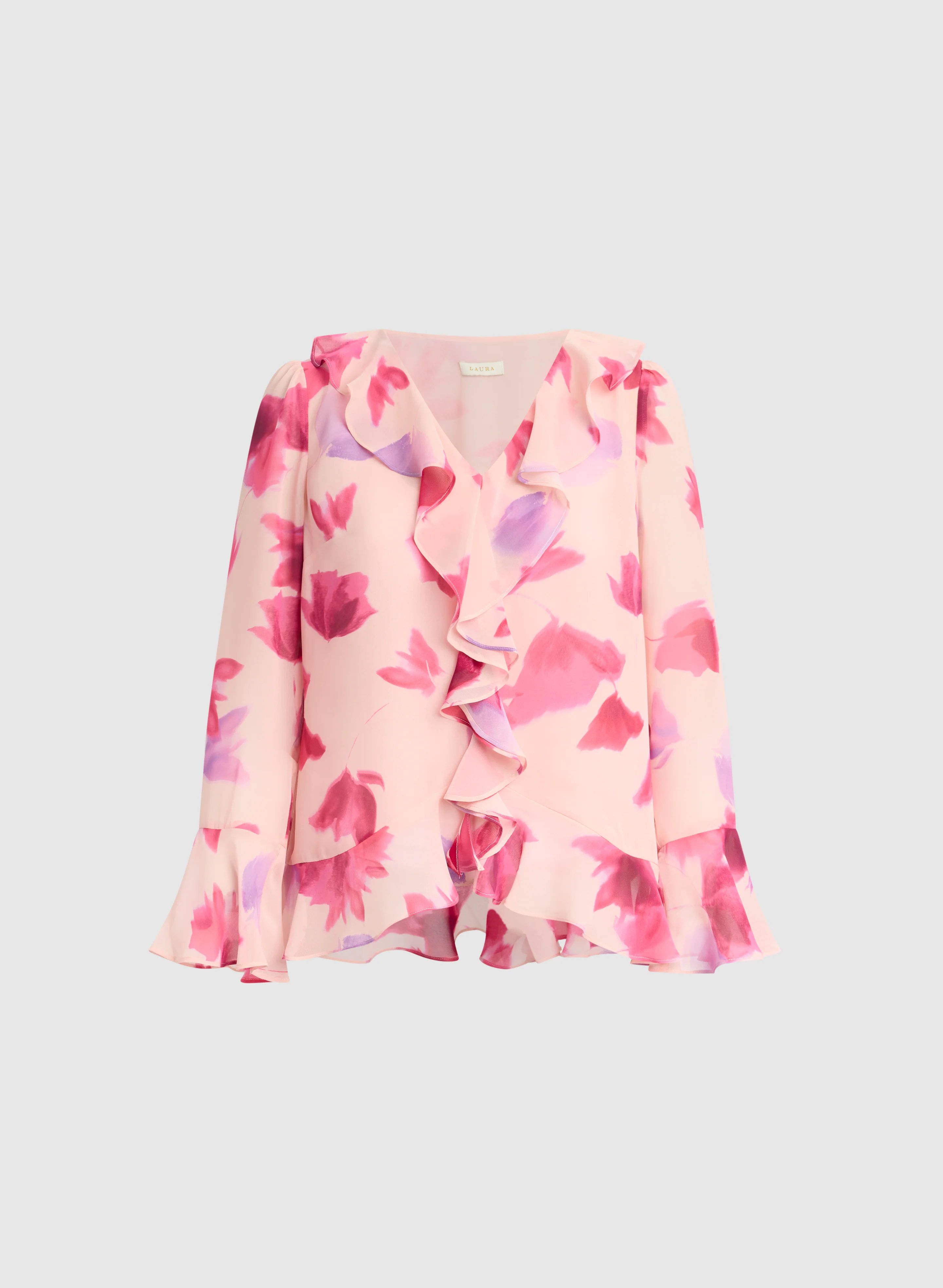 Floral Ruffle Front Blouse - Image 6