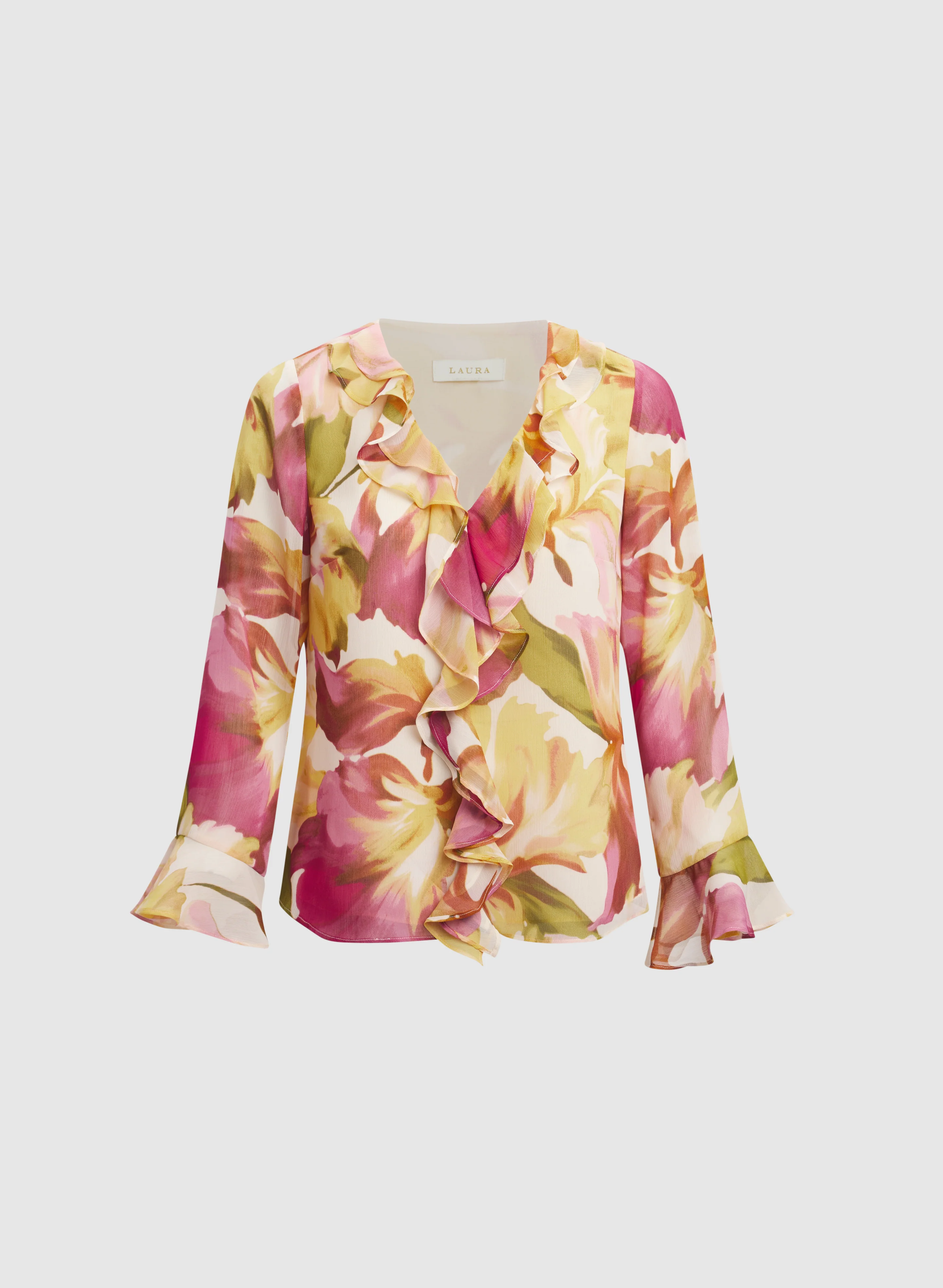 Floral Ruffle Front Blouse - Image 6