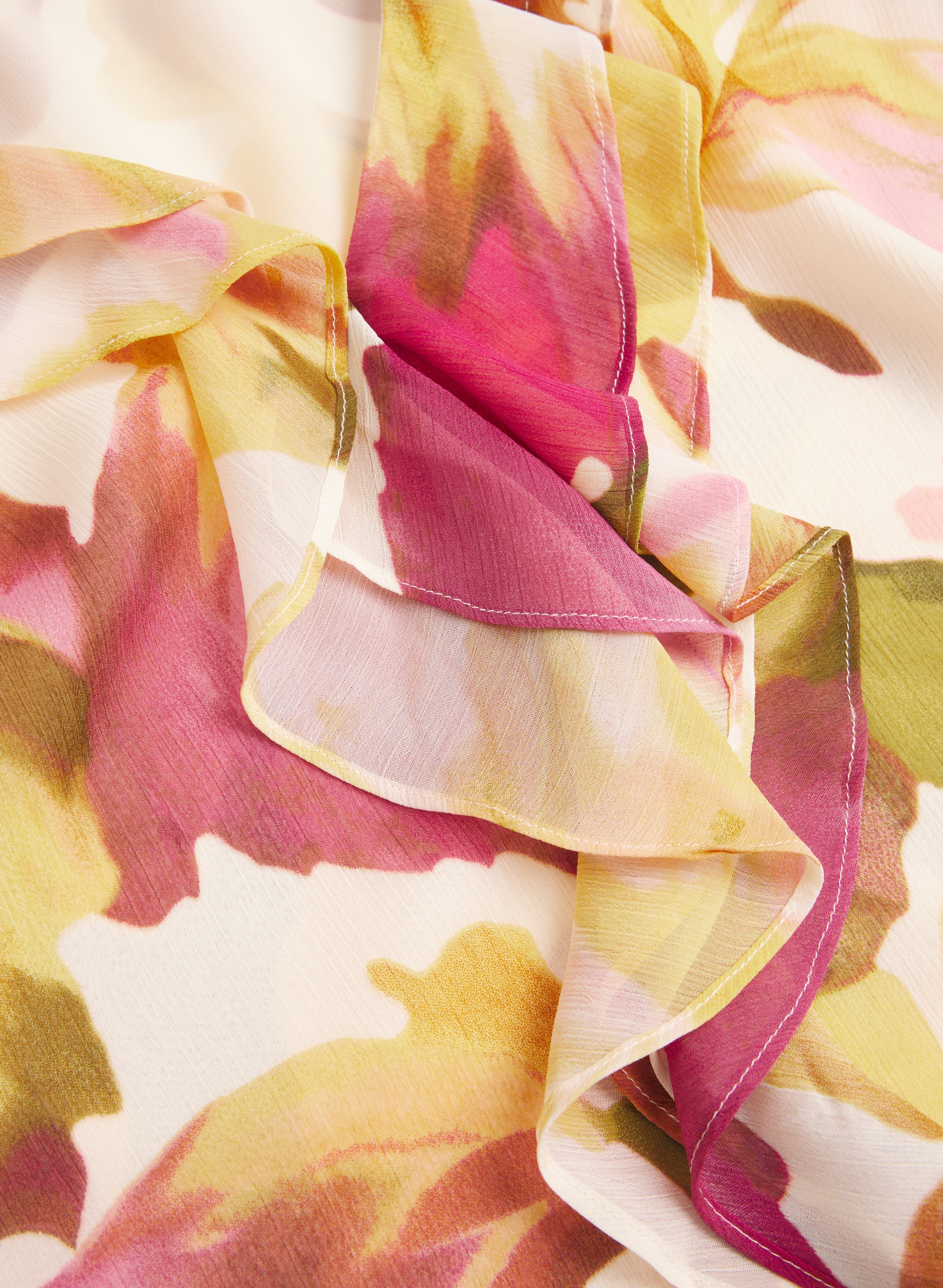 Floral Ruffle Front Blouse - Image 7