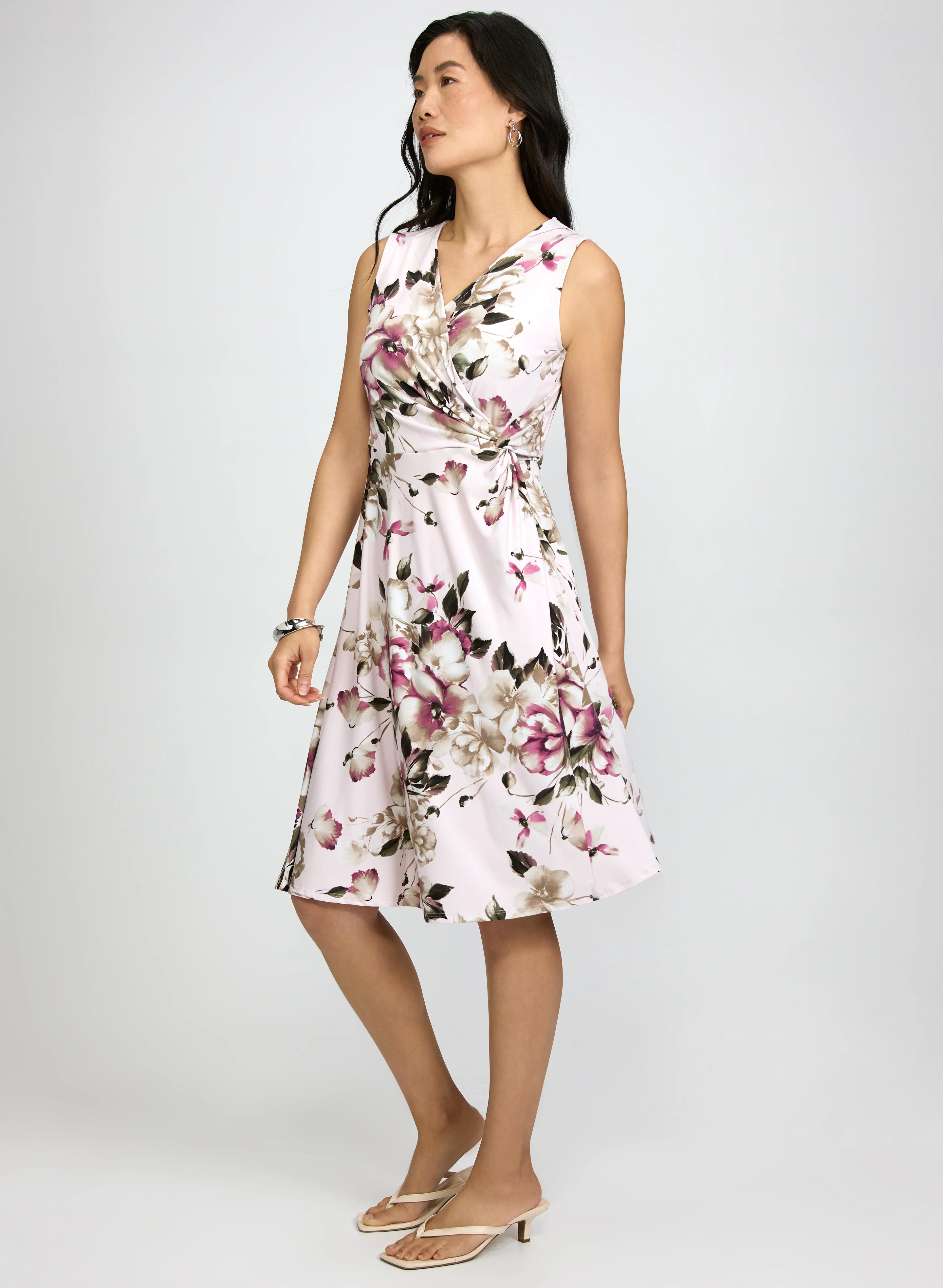 Floral Twist Detail Dress - Image 2