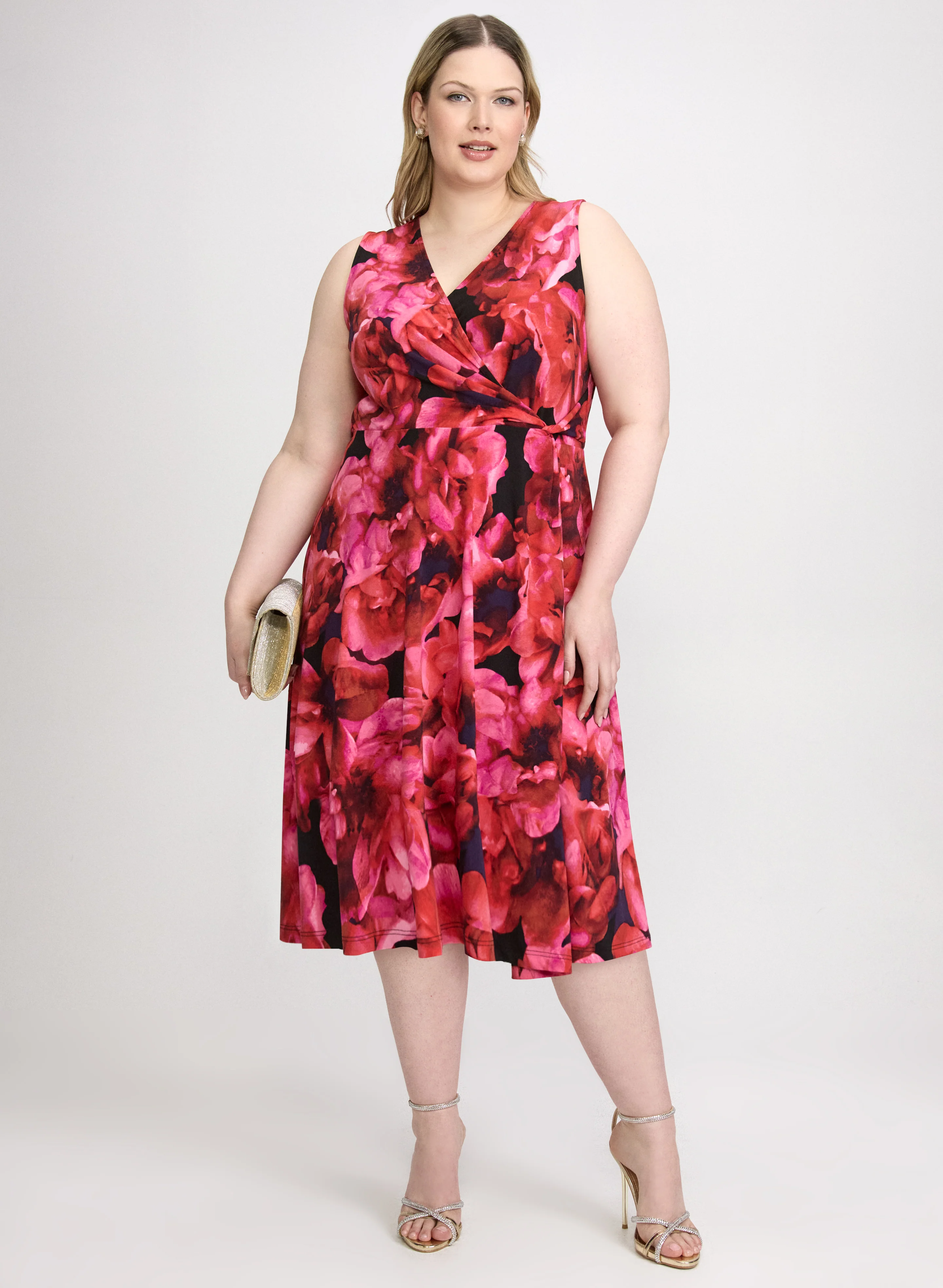 Floral Twist-Detail Dress
