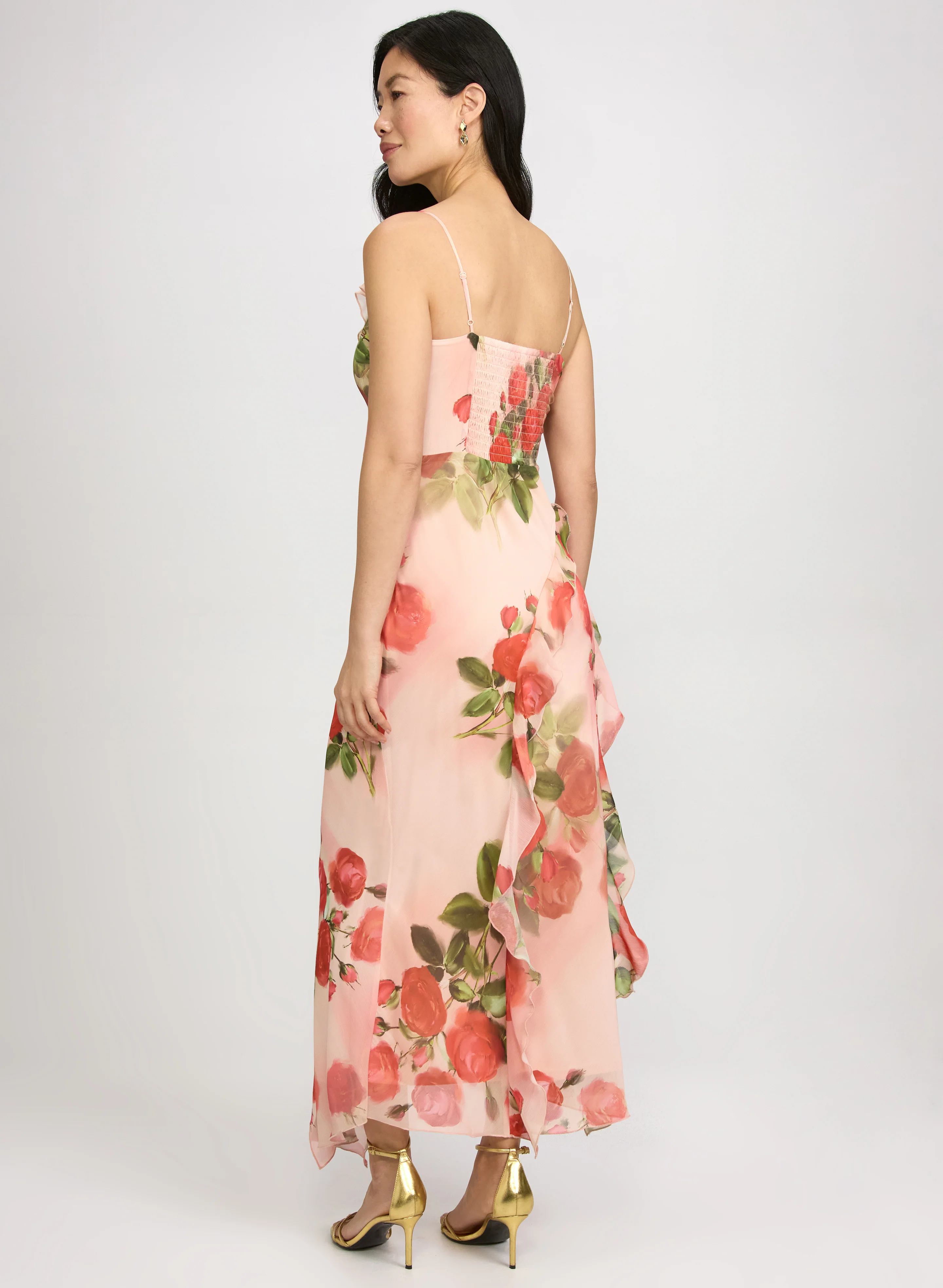 Floral Waterfall Flounce Dress - Image 4