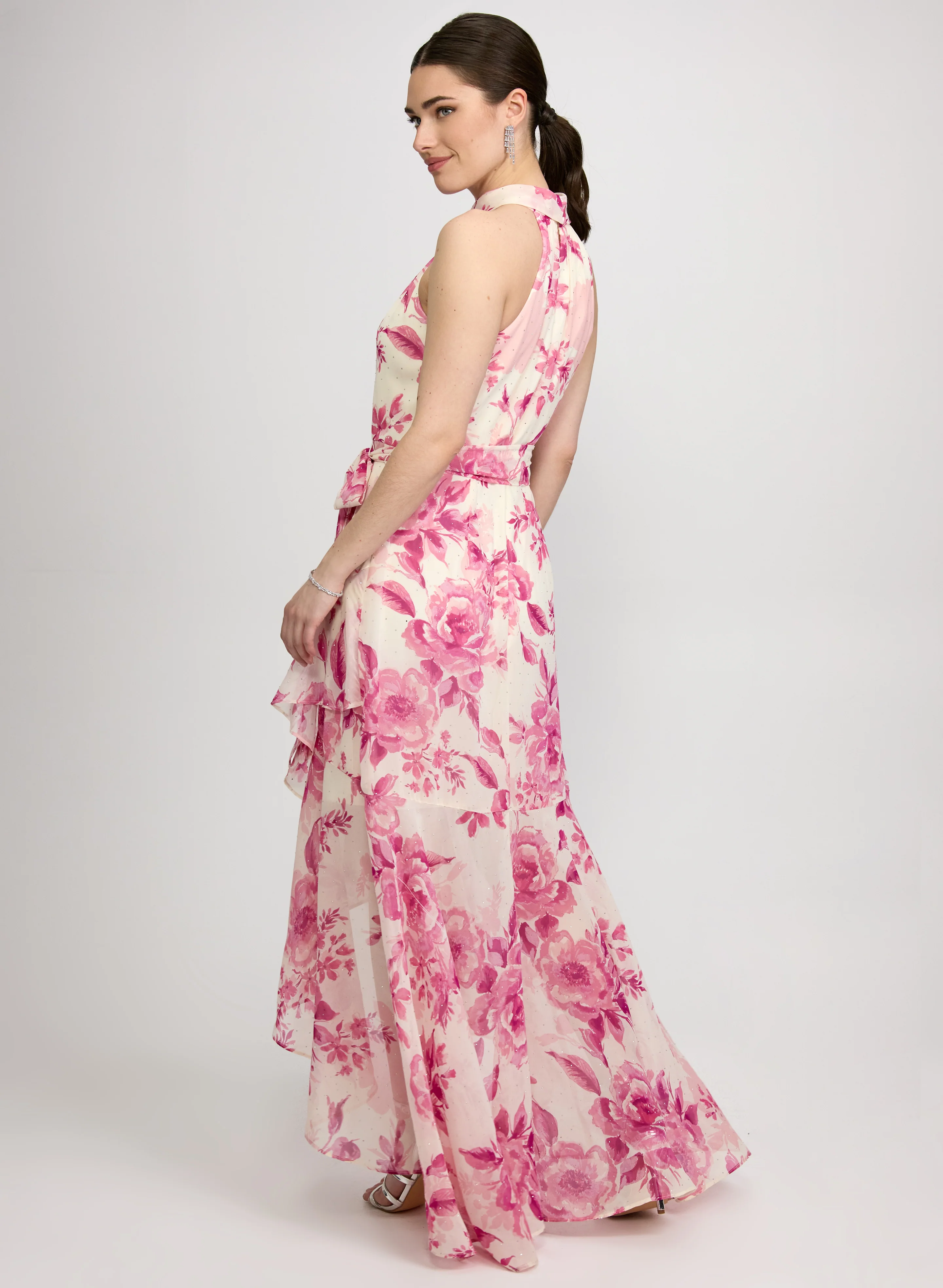 Floral Waterfall Ruffle Dress - Image 3