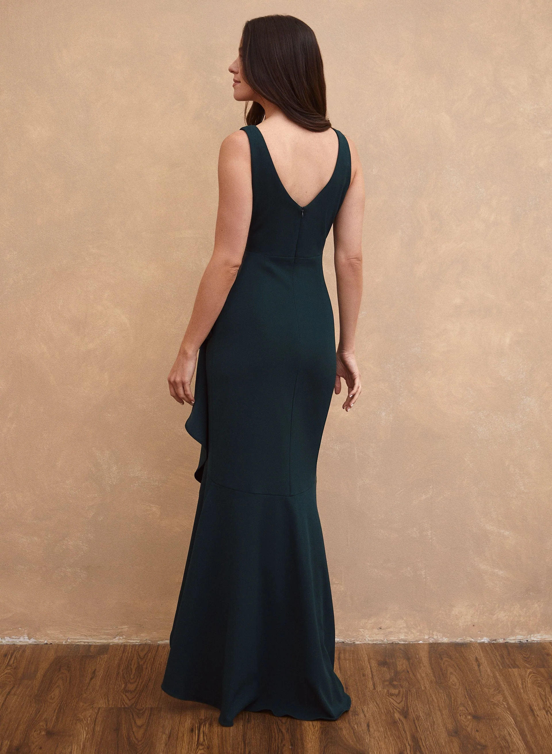 Flounce & Drape Detail Dress - Image 2