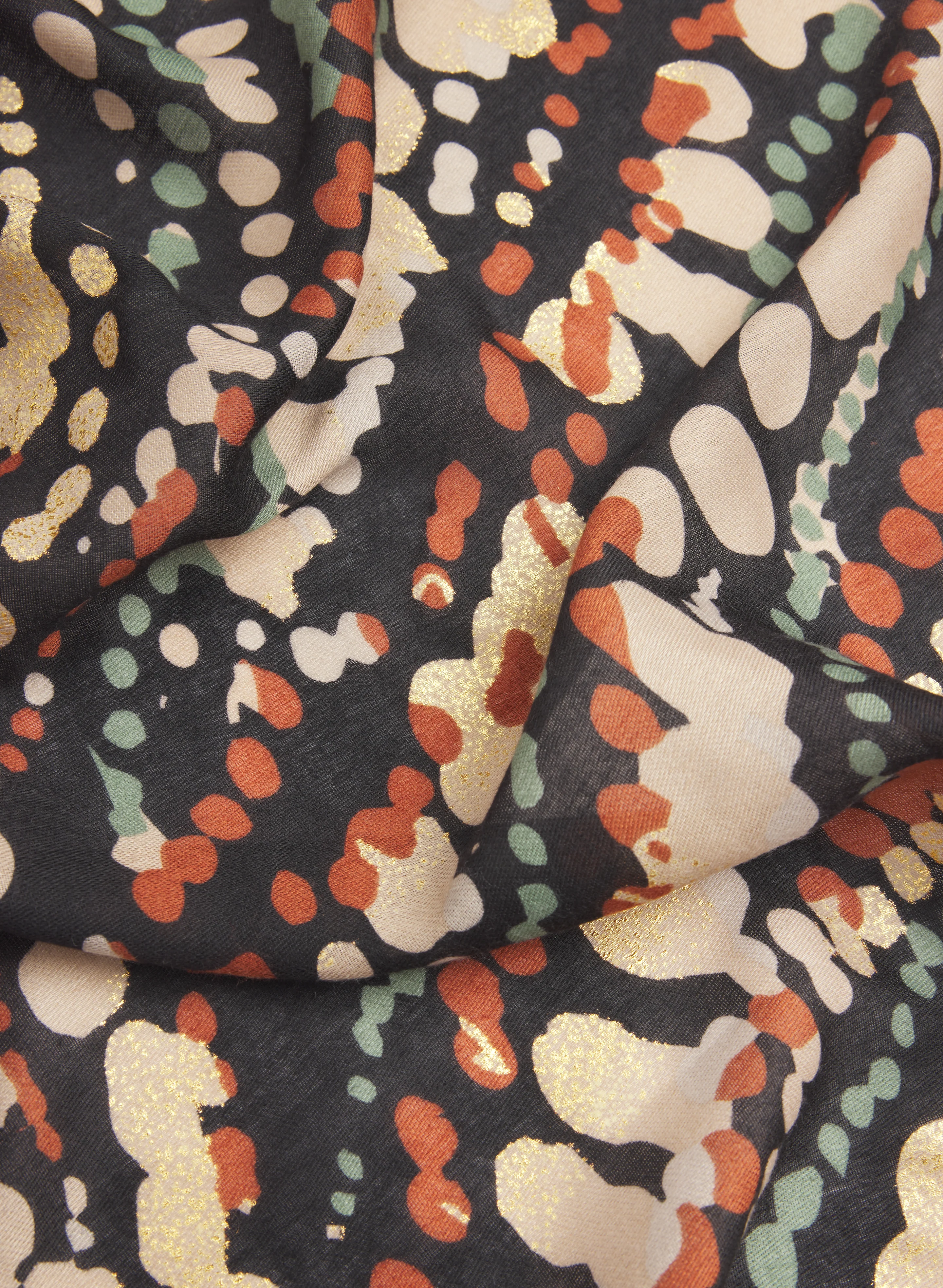 Foiled Abstract Dot Print Scarf - Image 2
