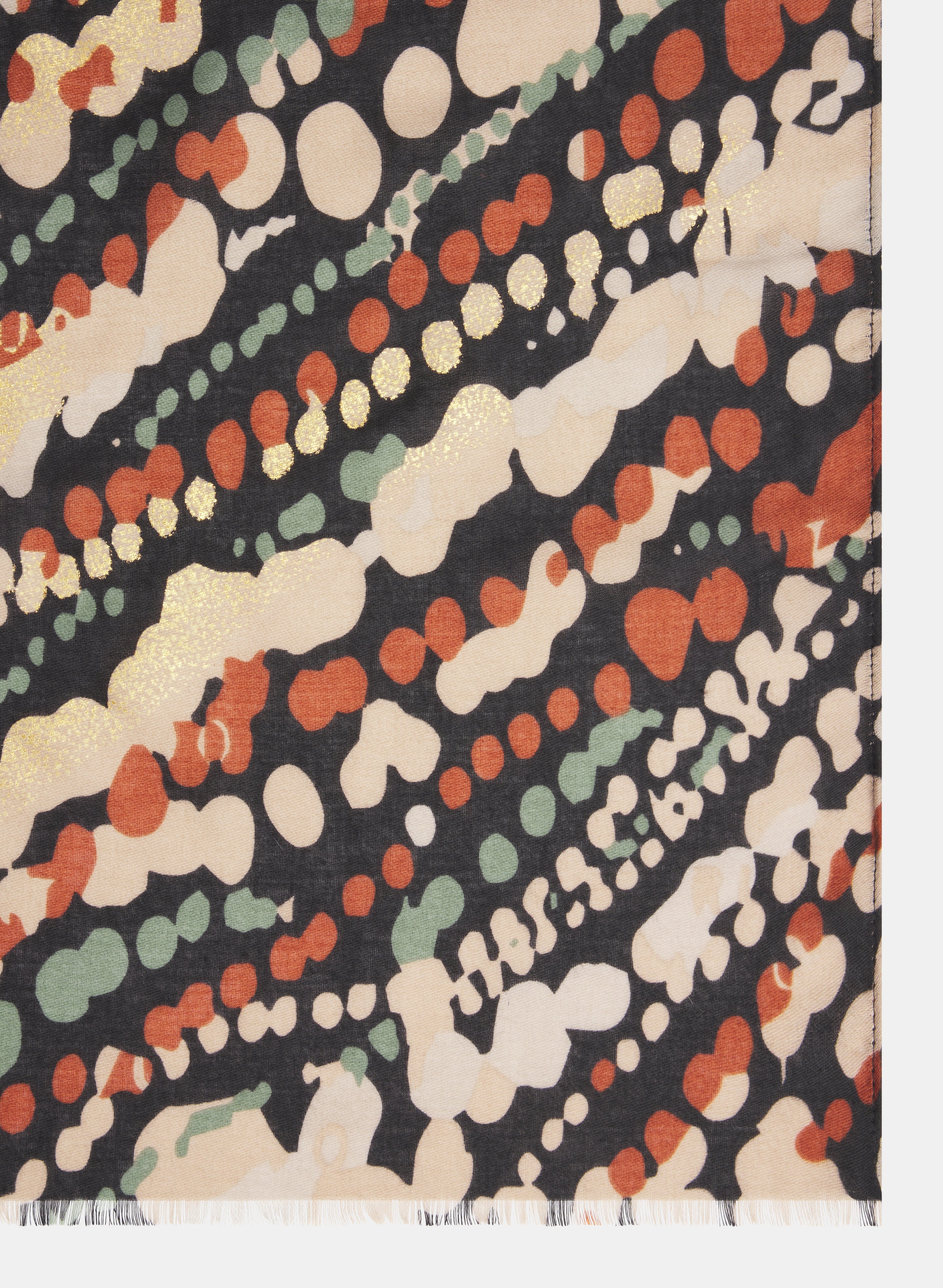 Foiled Abstract Dot Print Scarf - Image 3