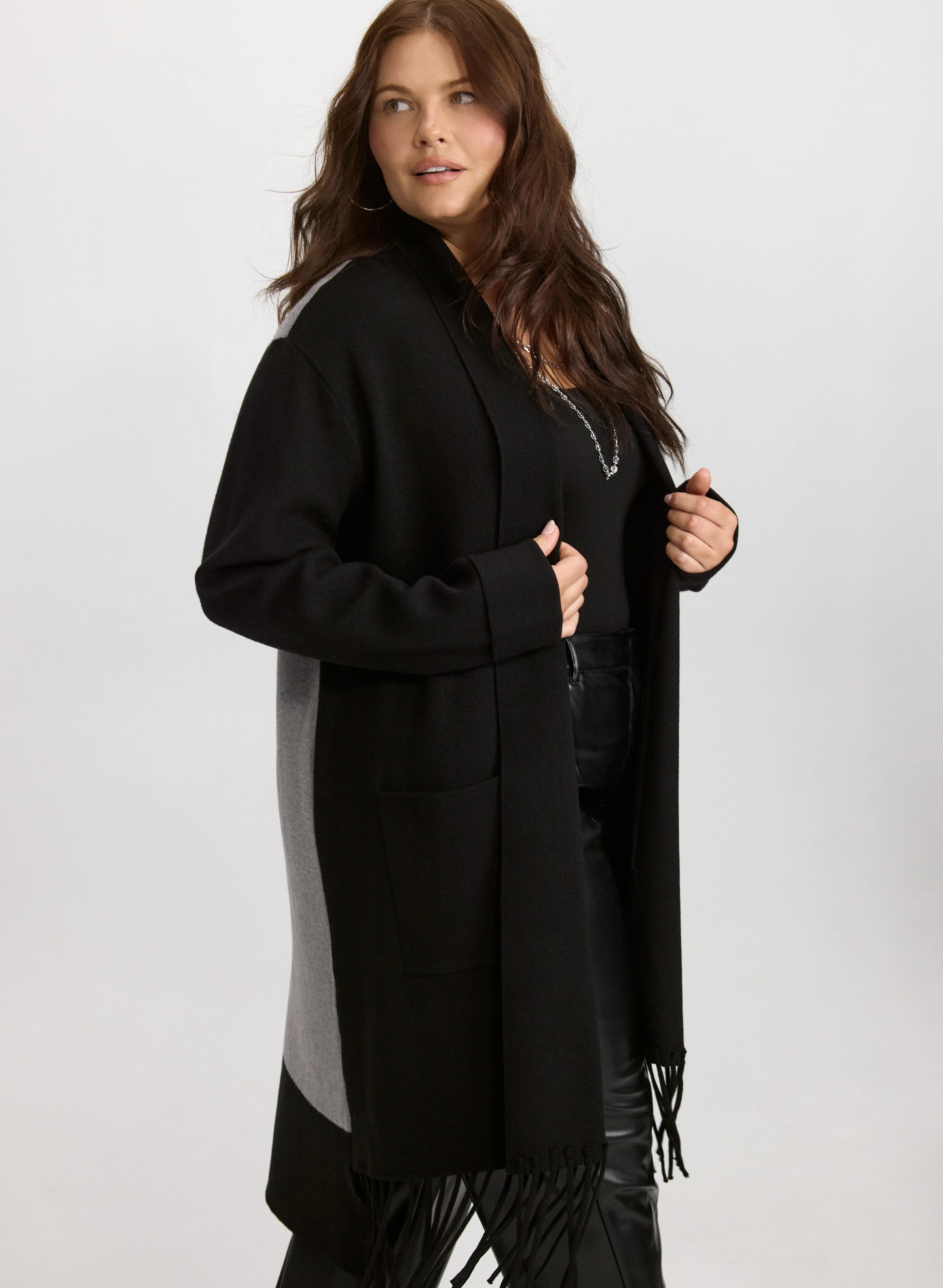 Fringe Colour Block Cardigan - Image 4