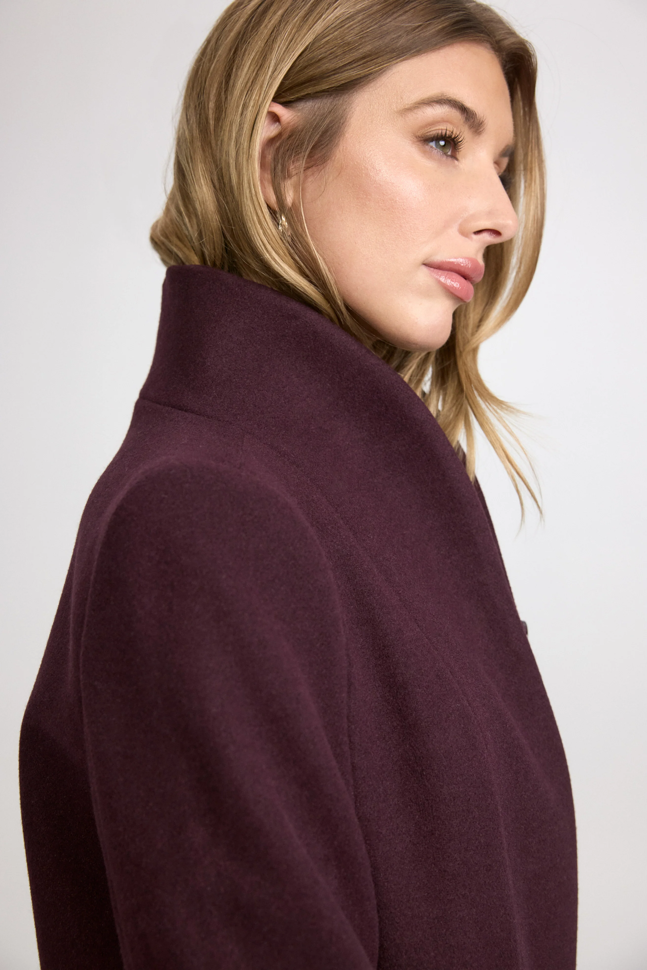 Funnel Neck Wool Coat - Image 3
