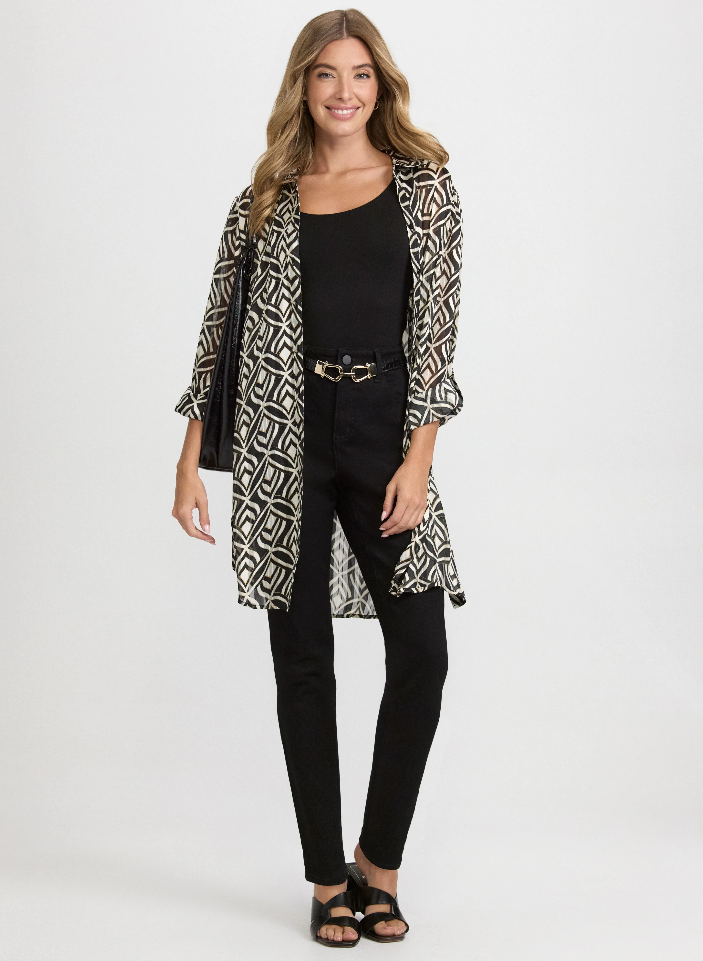 Geometric Chiffon Blouse - Image 3