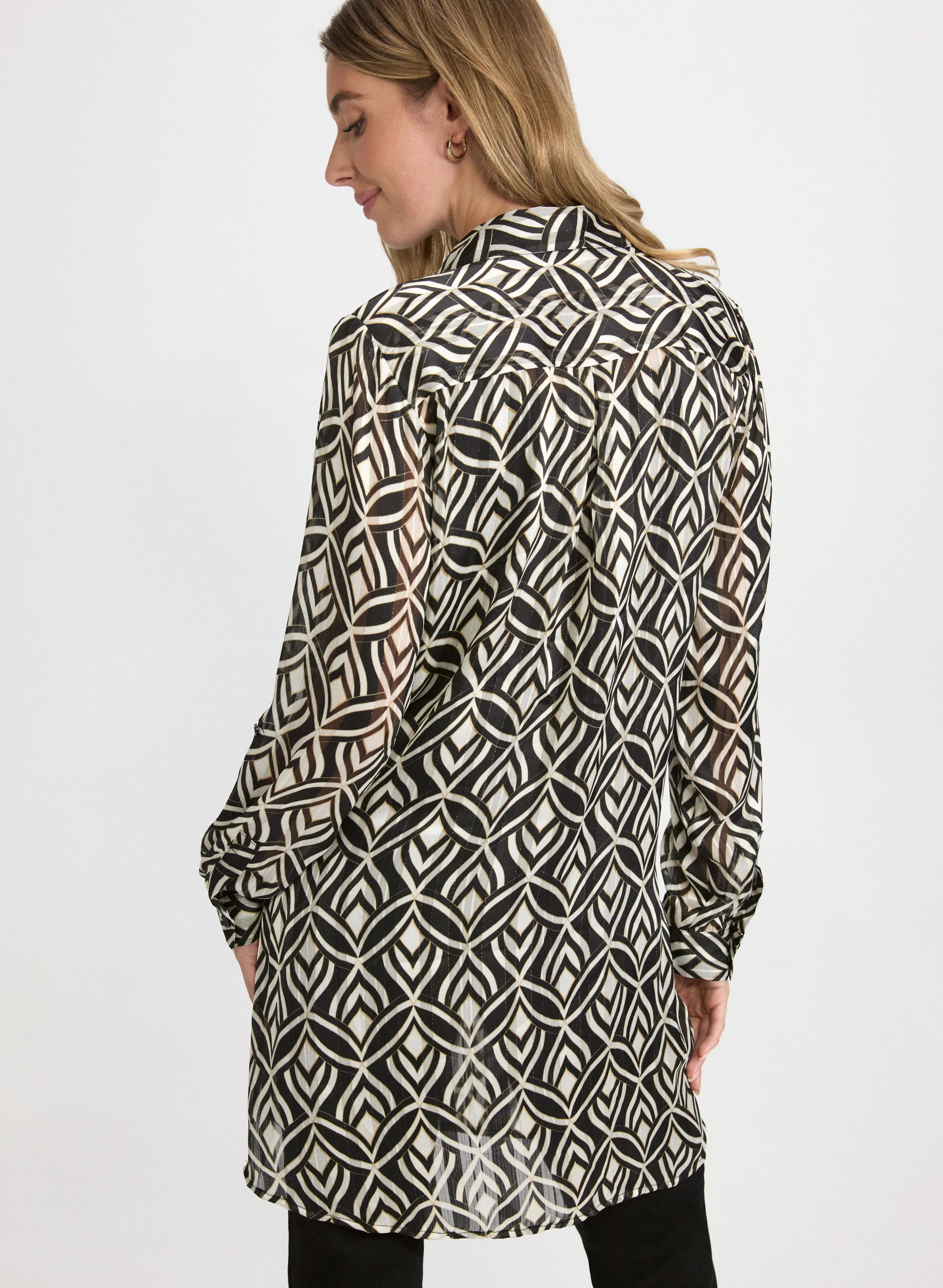 Geometric Chiffon Blouse - Image 4
