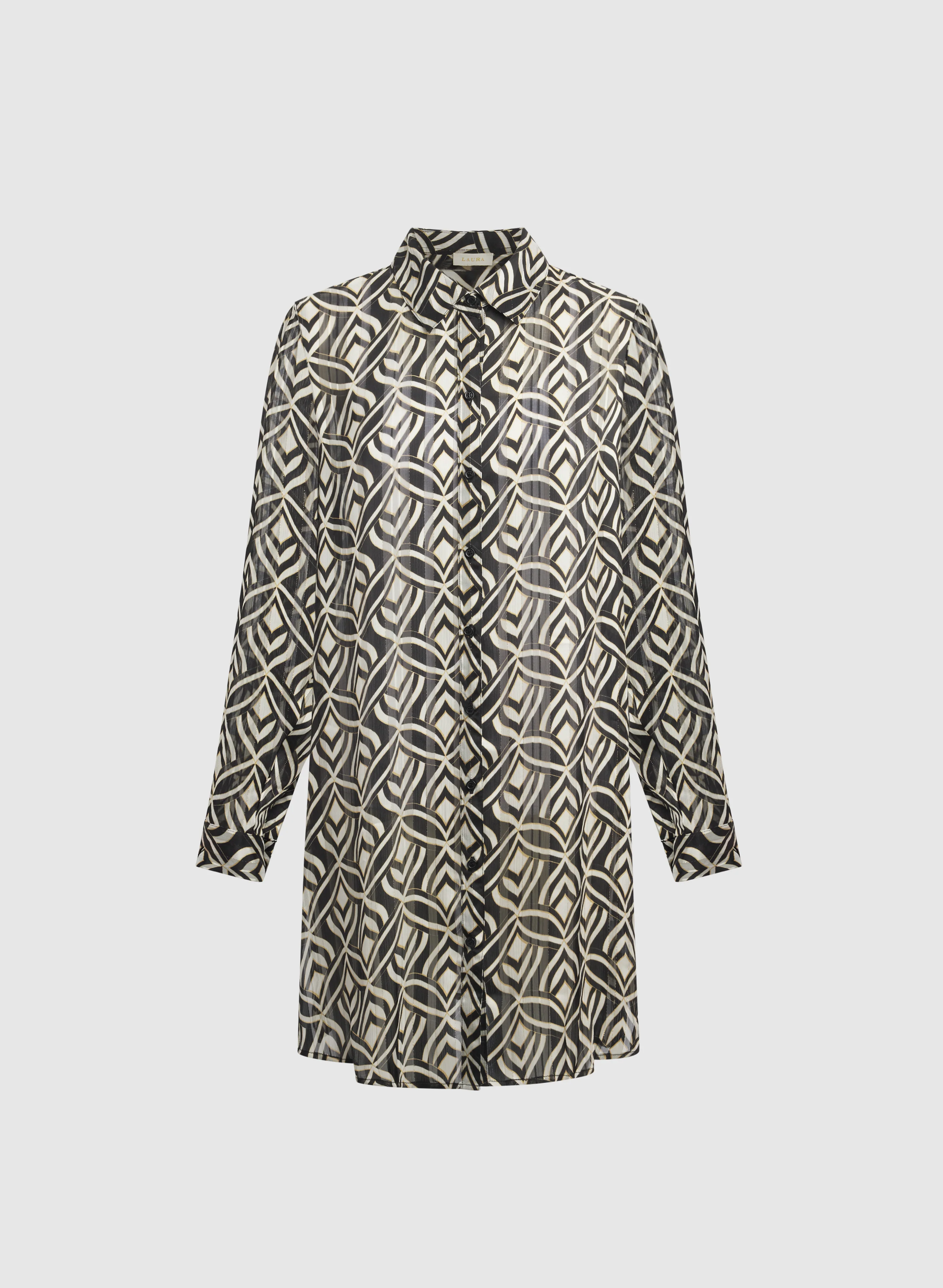 Geometric Chiffon Blouse - Image 7