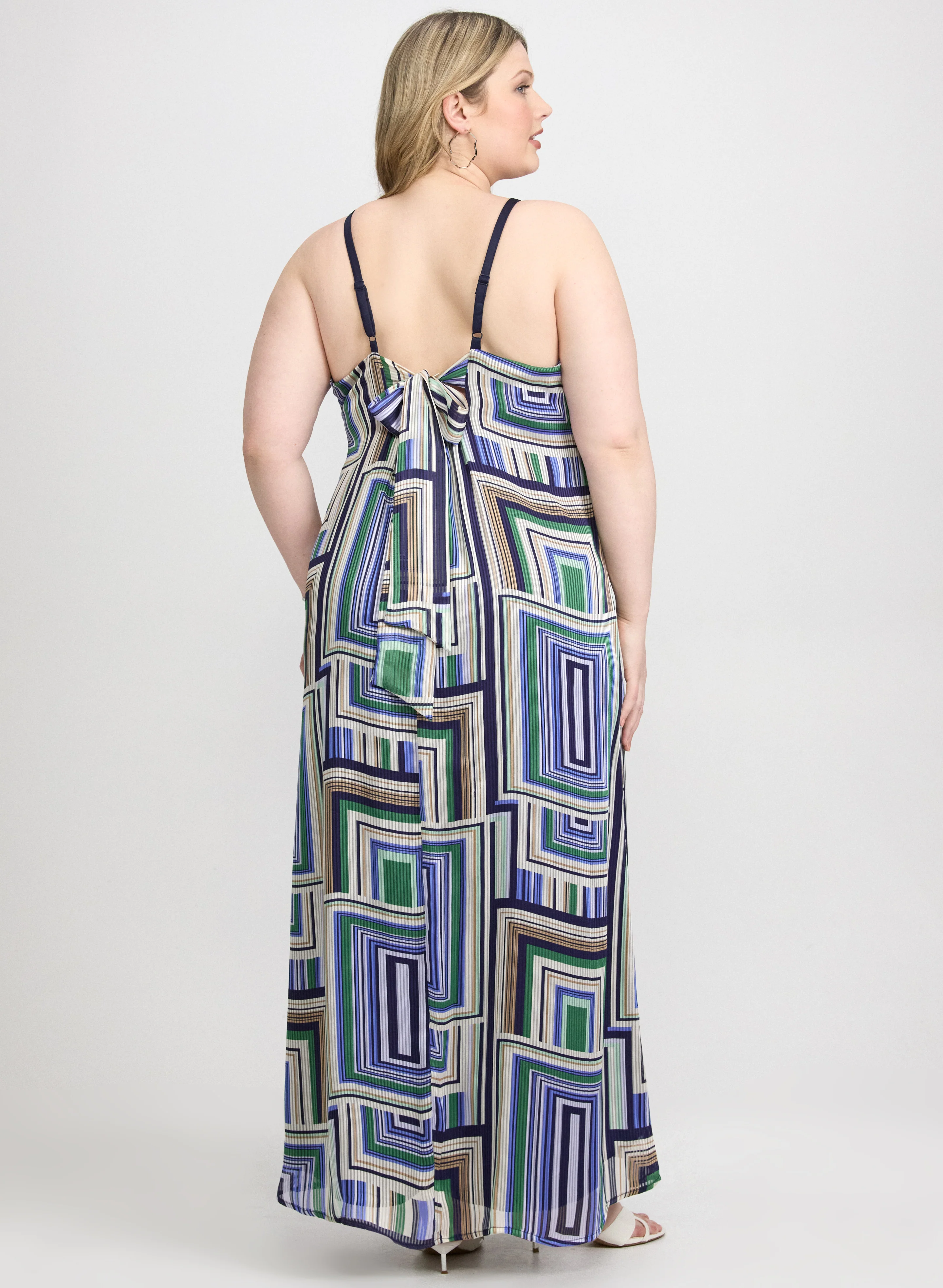 Geometric Halter Neck Dress - Image 2
