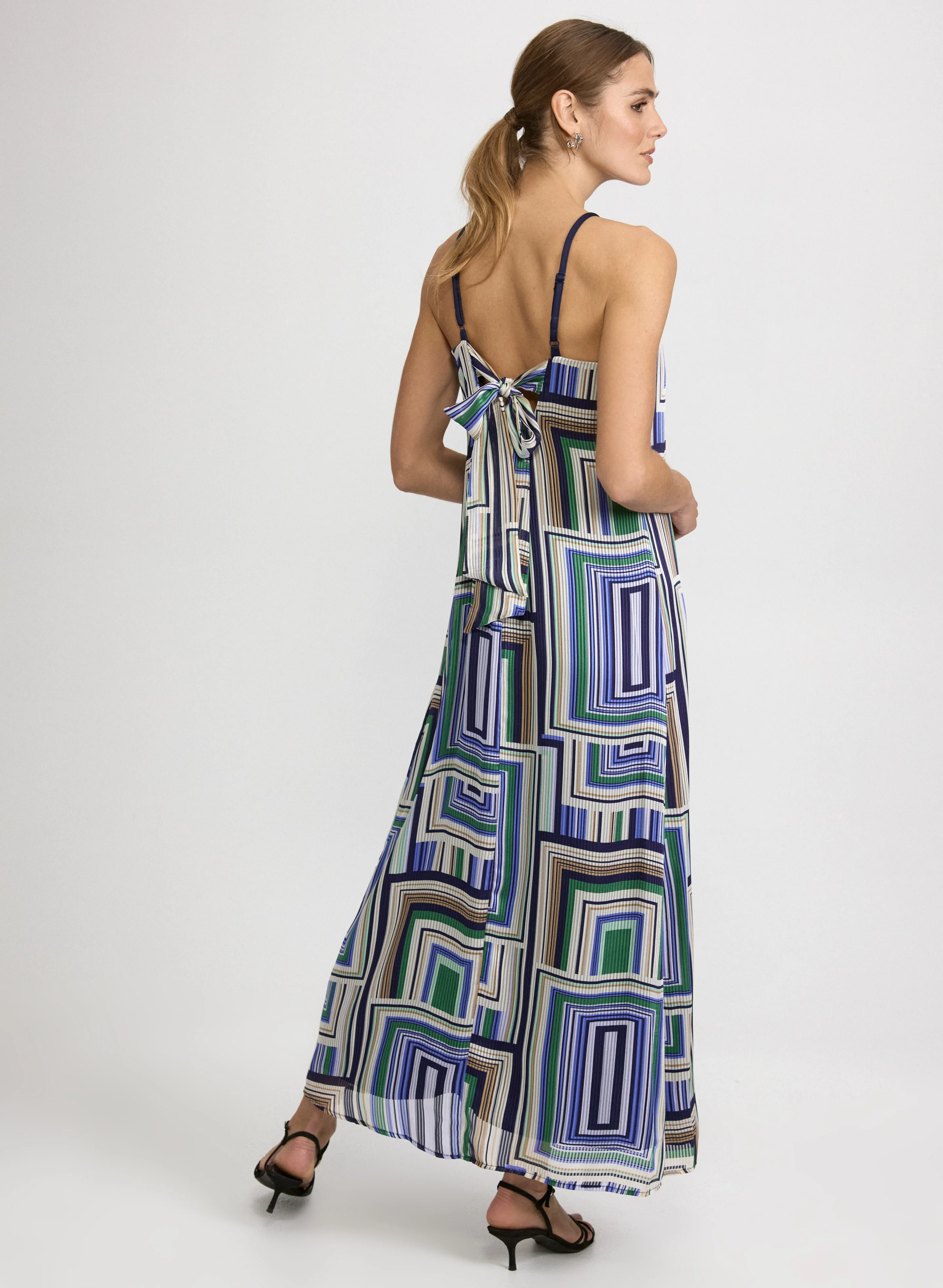 Geometric Halter Neck Dress - Image 5