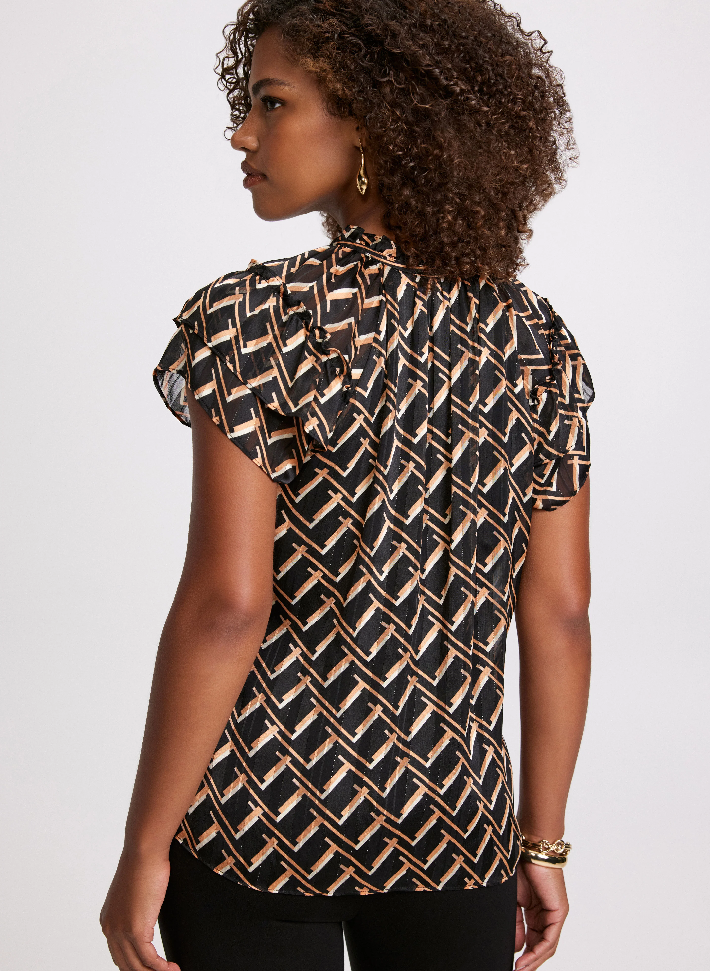 Geometric Print Blouse - Image 4