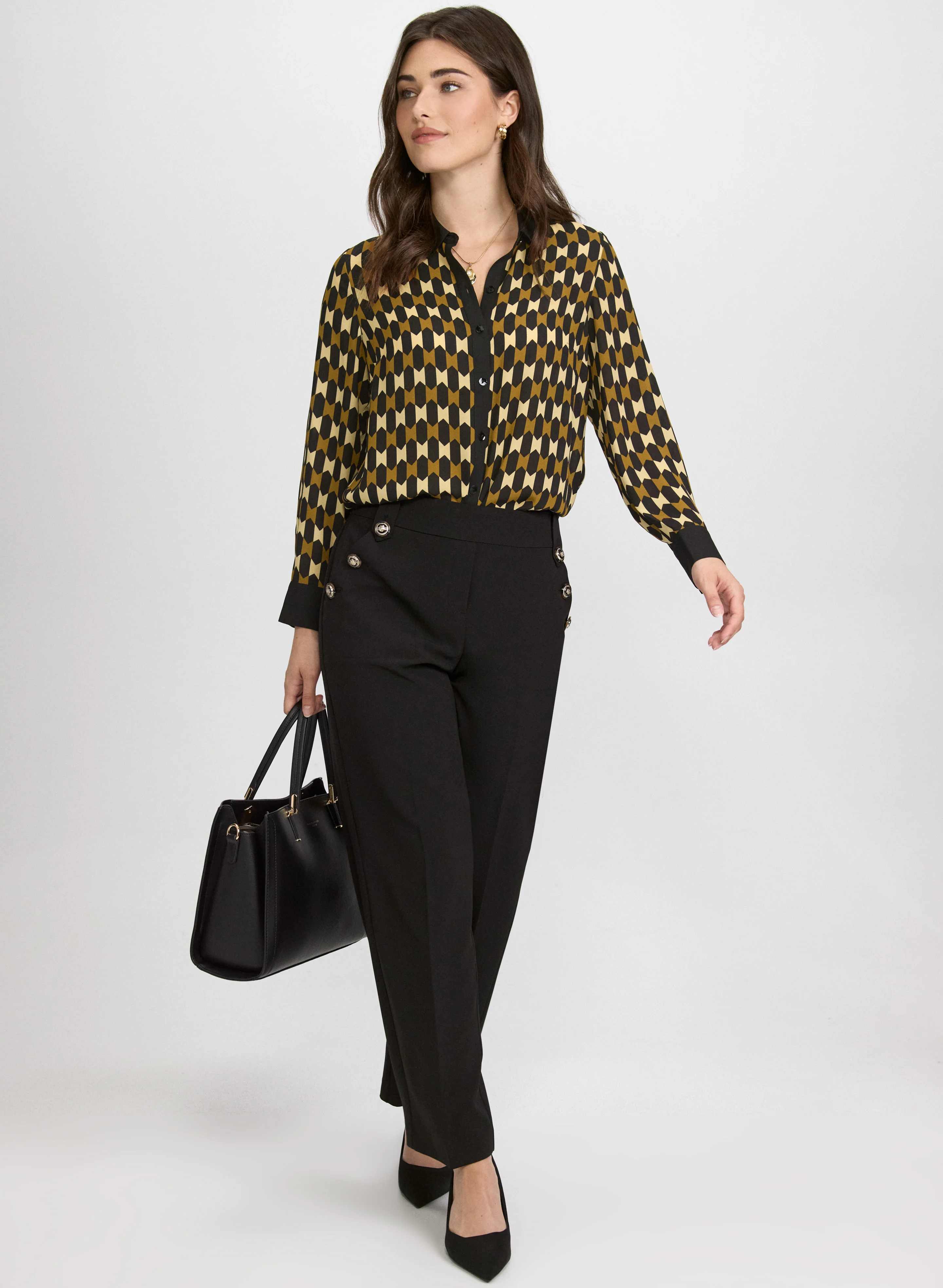 Geometric Print Blouse - Image 2