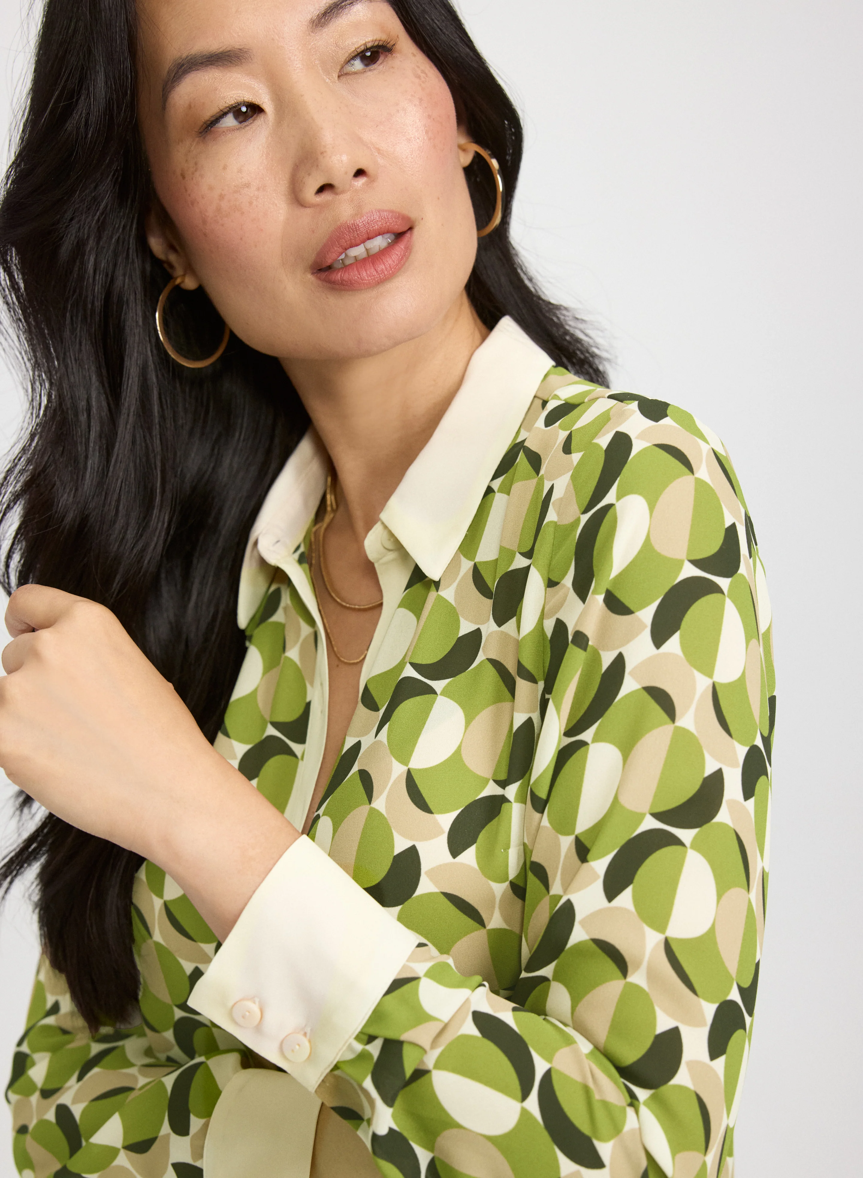 Geometric Print Blouse - Image 2