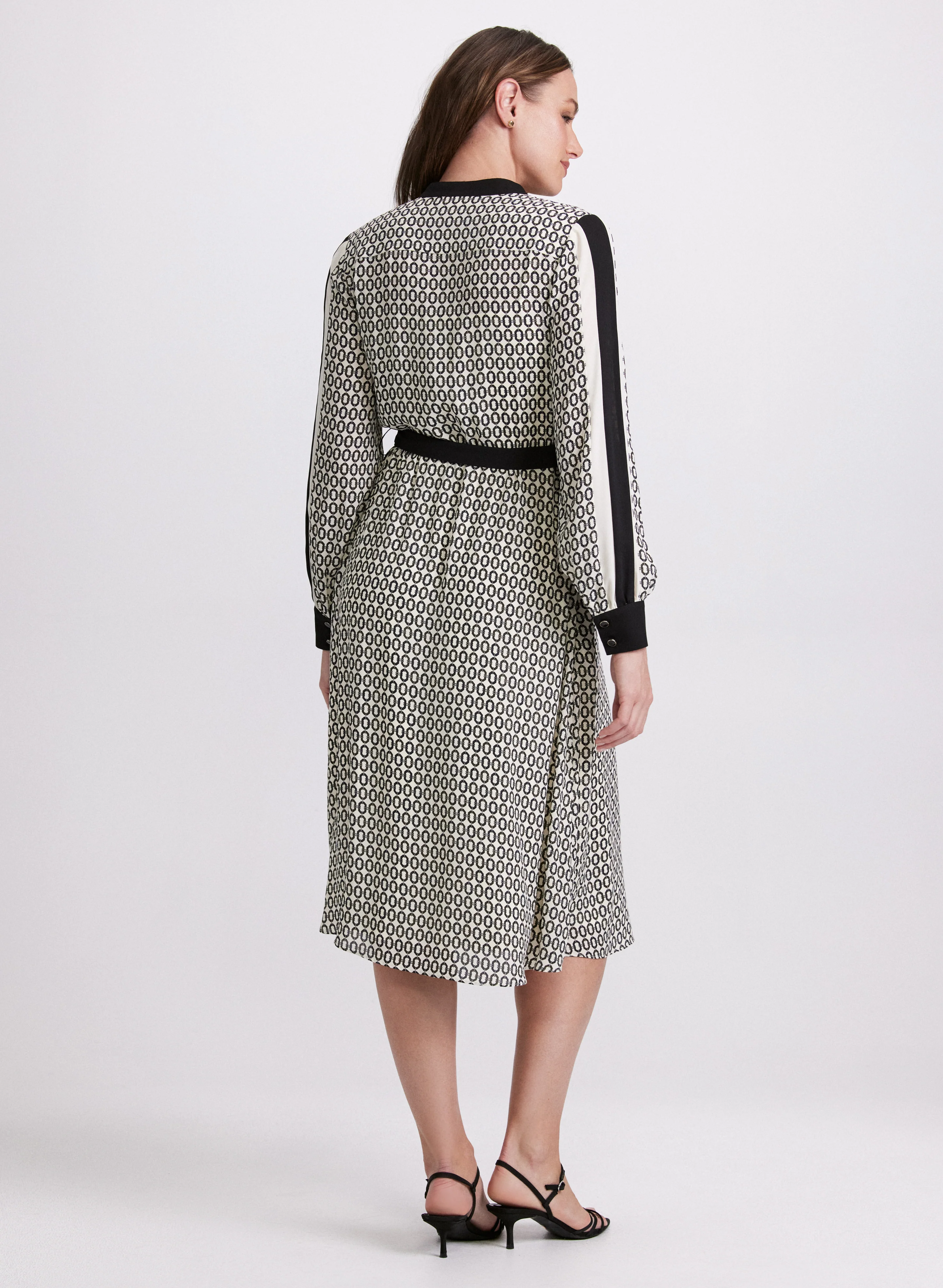 Contrast Geometric Print Dress - Image 4