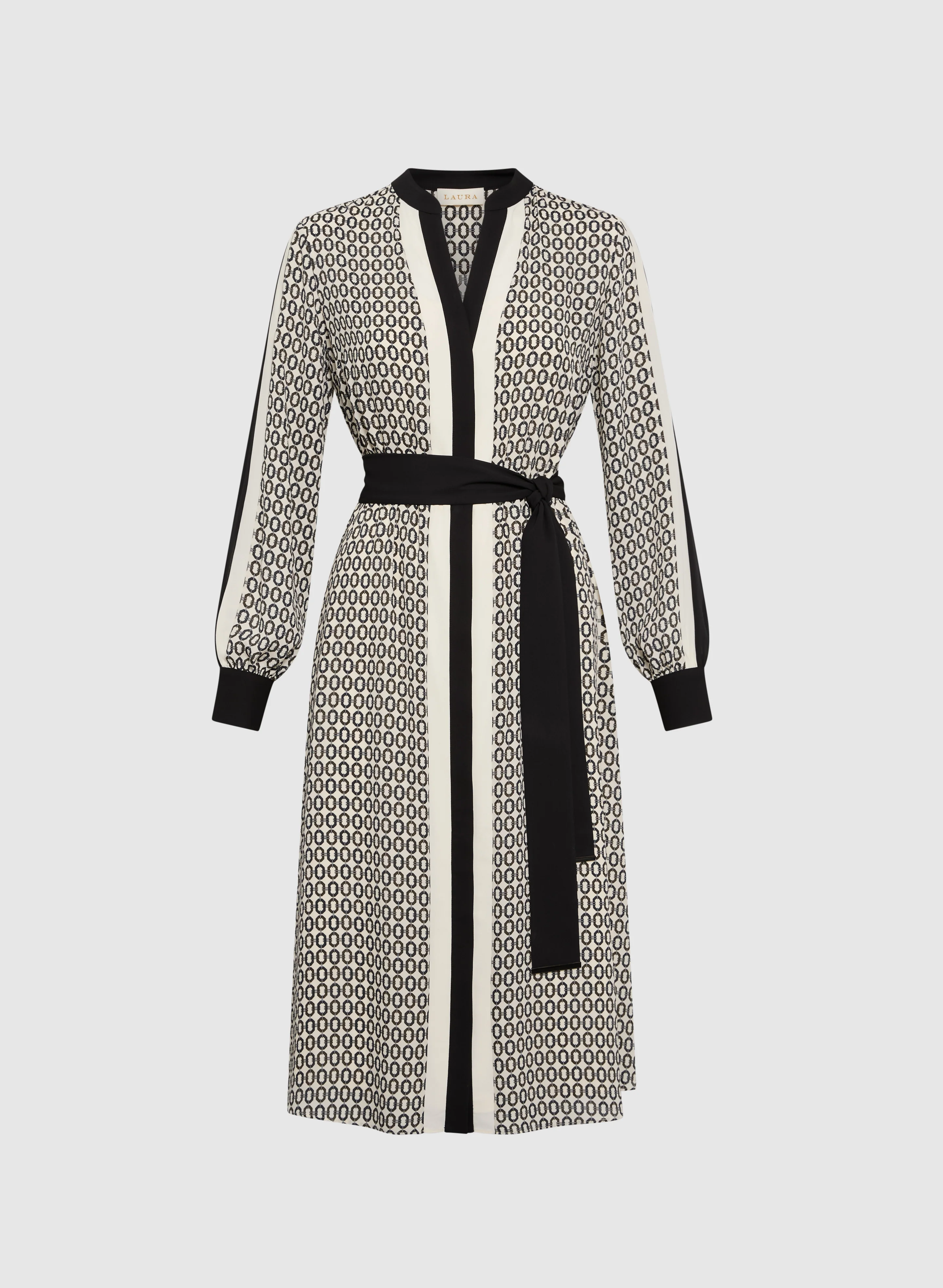 Contrast Geometric Print Dress - Image 5