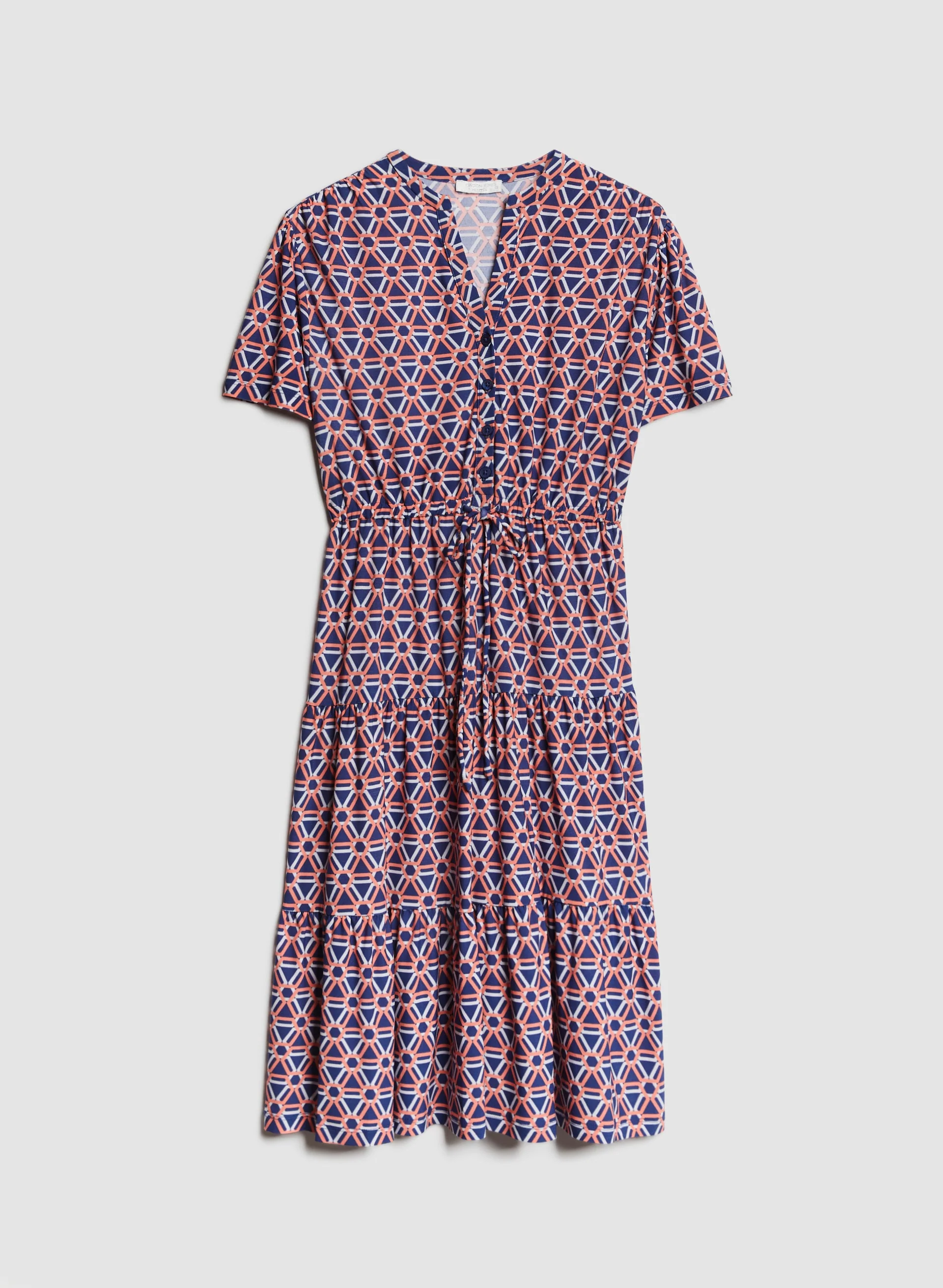 Geometric Print Tiered Midi Dress - Image 6