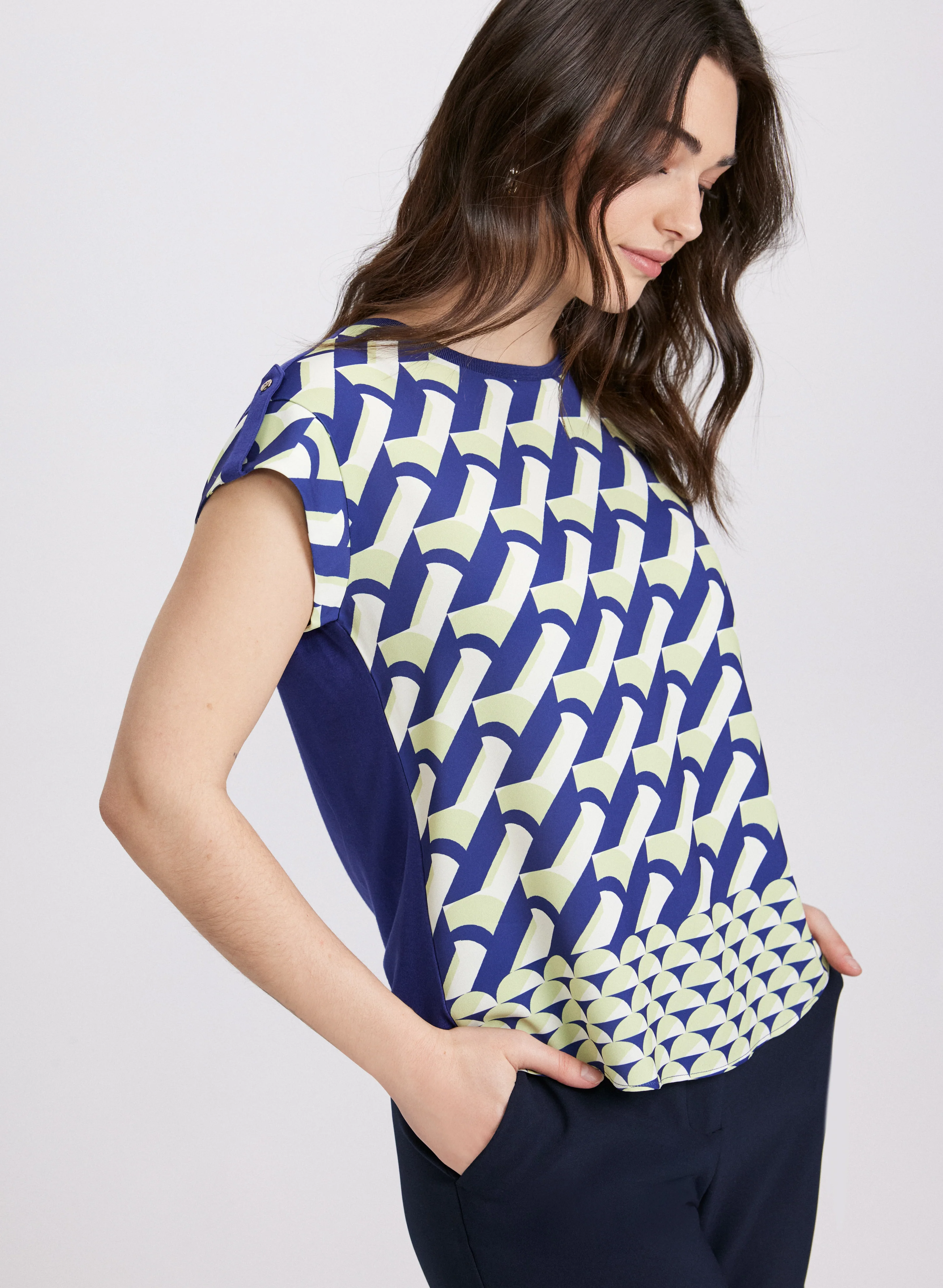 Geometric Print Top - Image 2