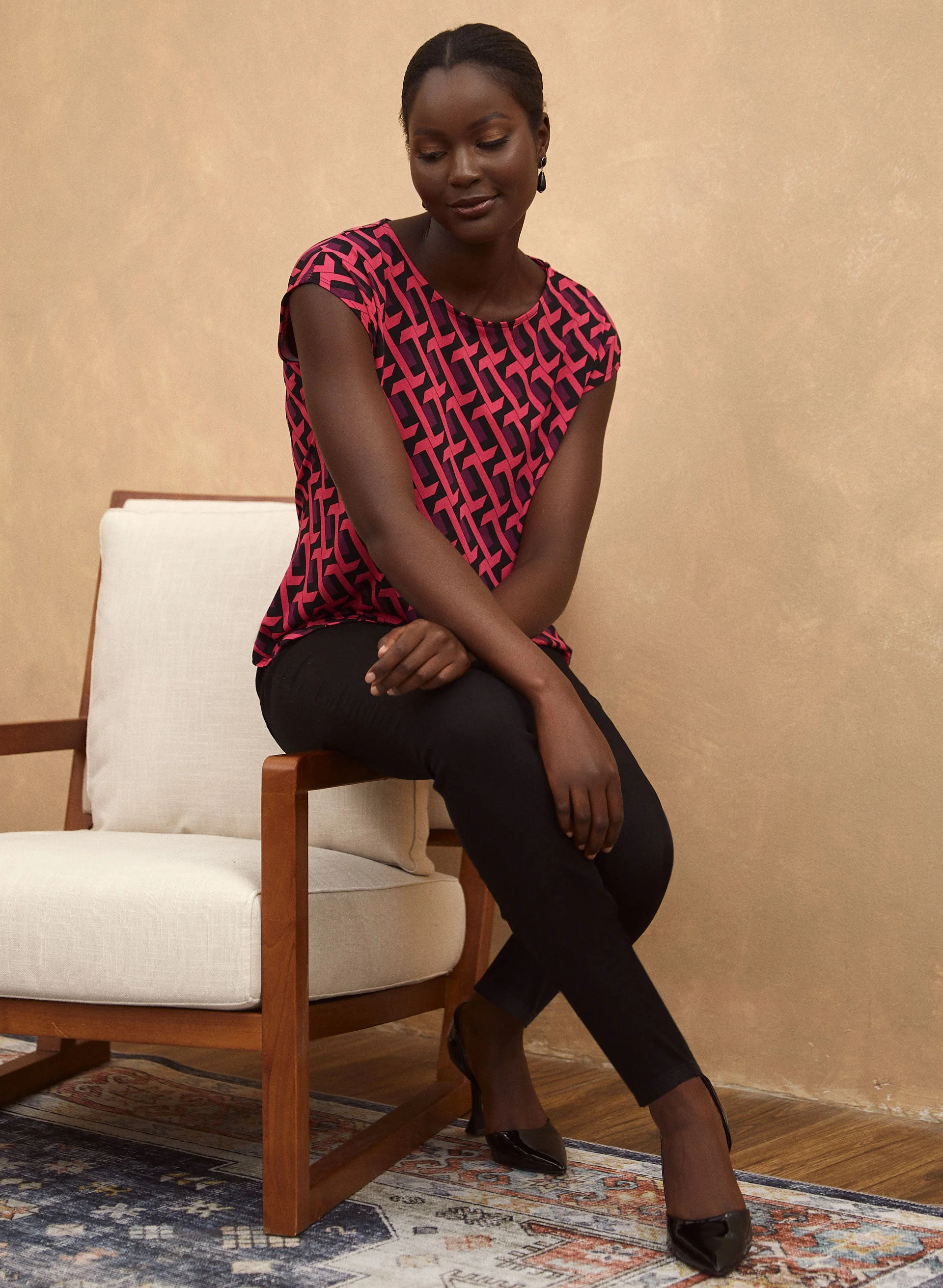 Geometric Print Top - Image 4