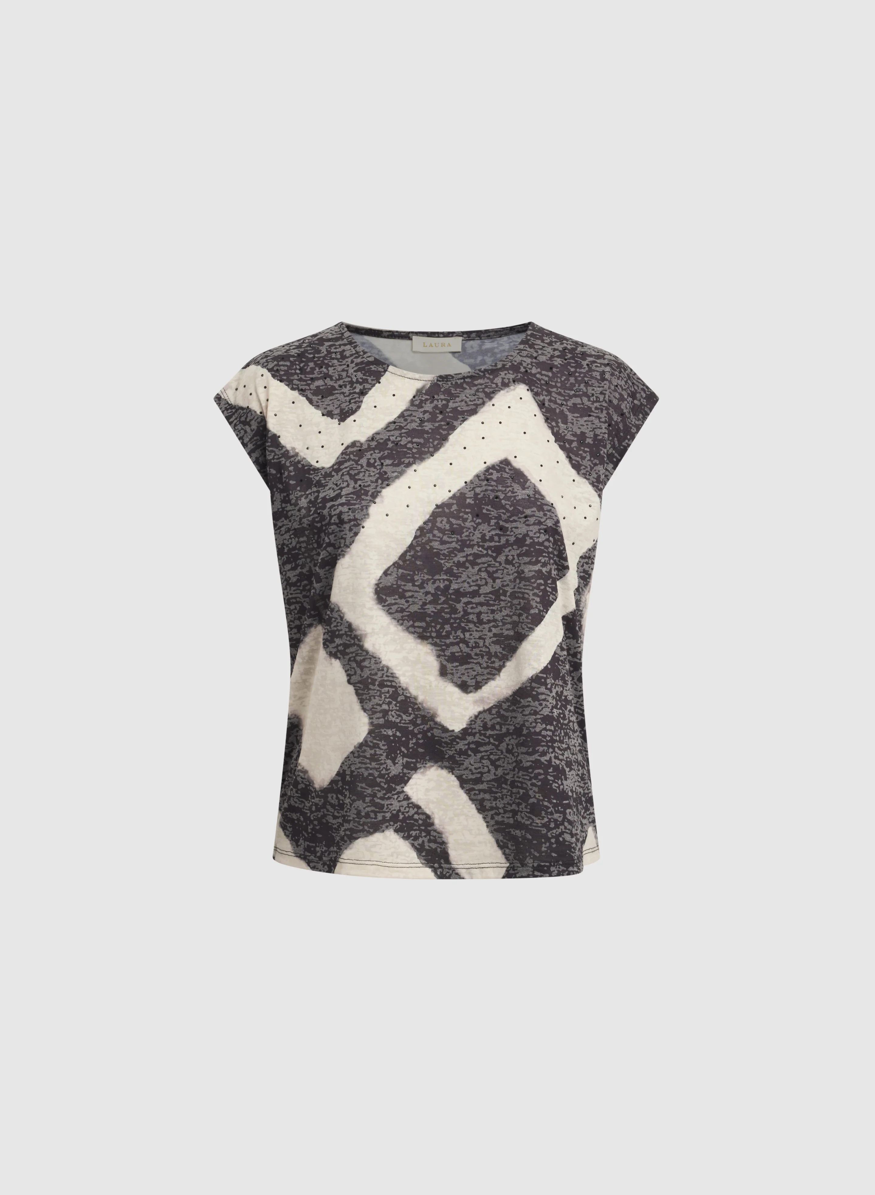 Geometric Rhinestone Detail T-Shirt - Image 6