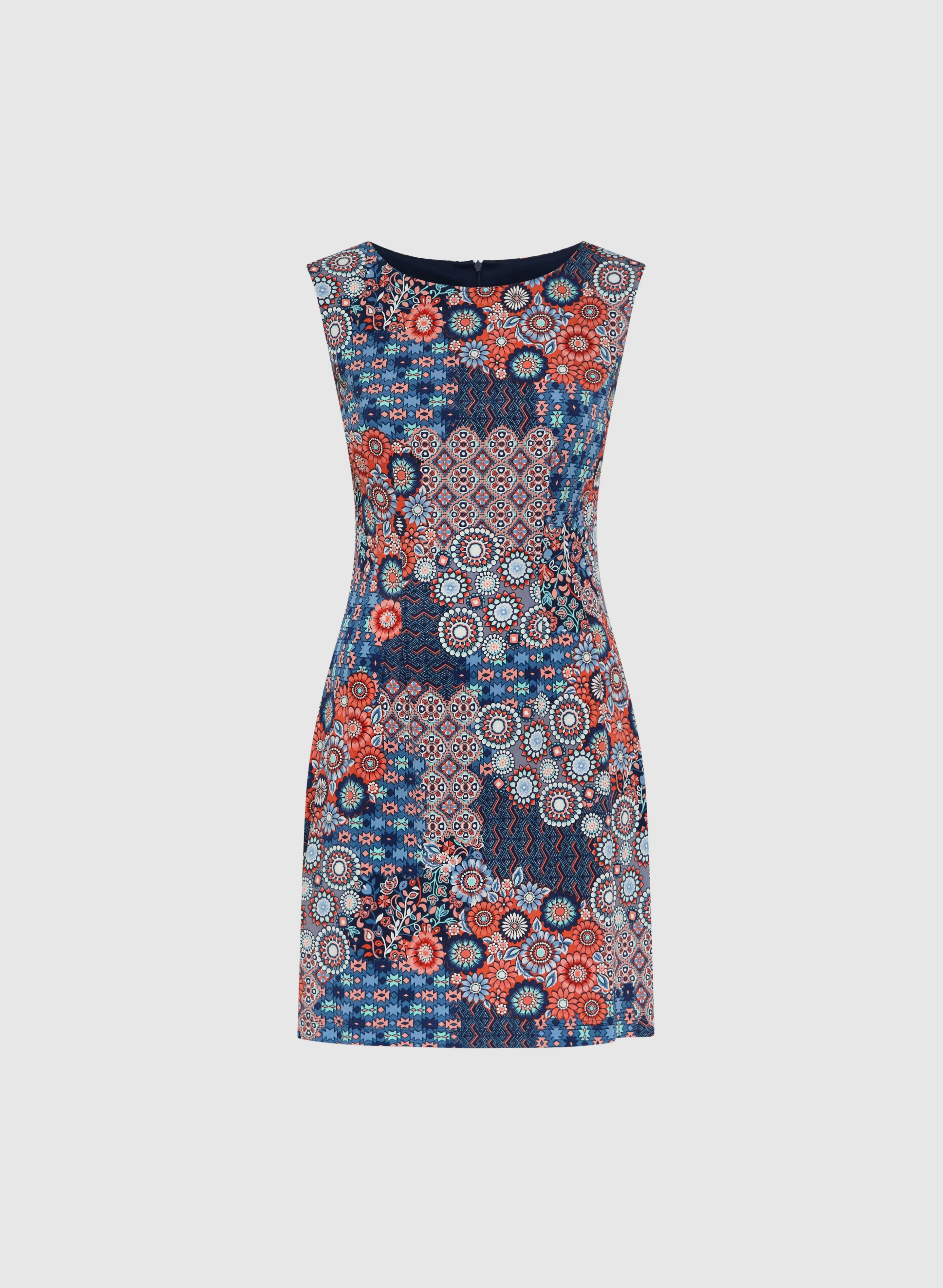 Geometric Tile Print Dress - Image 6
