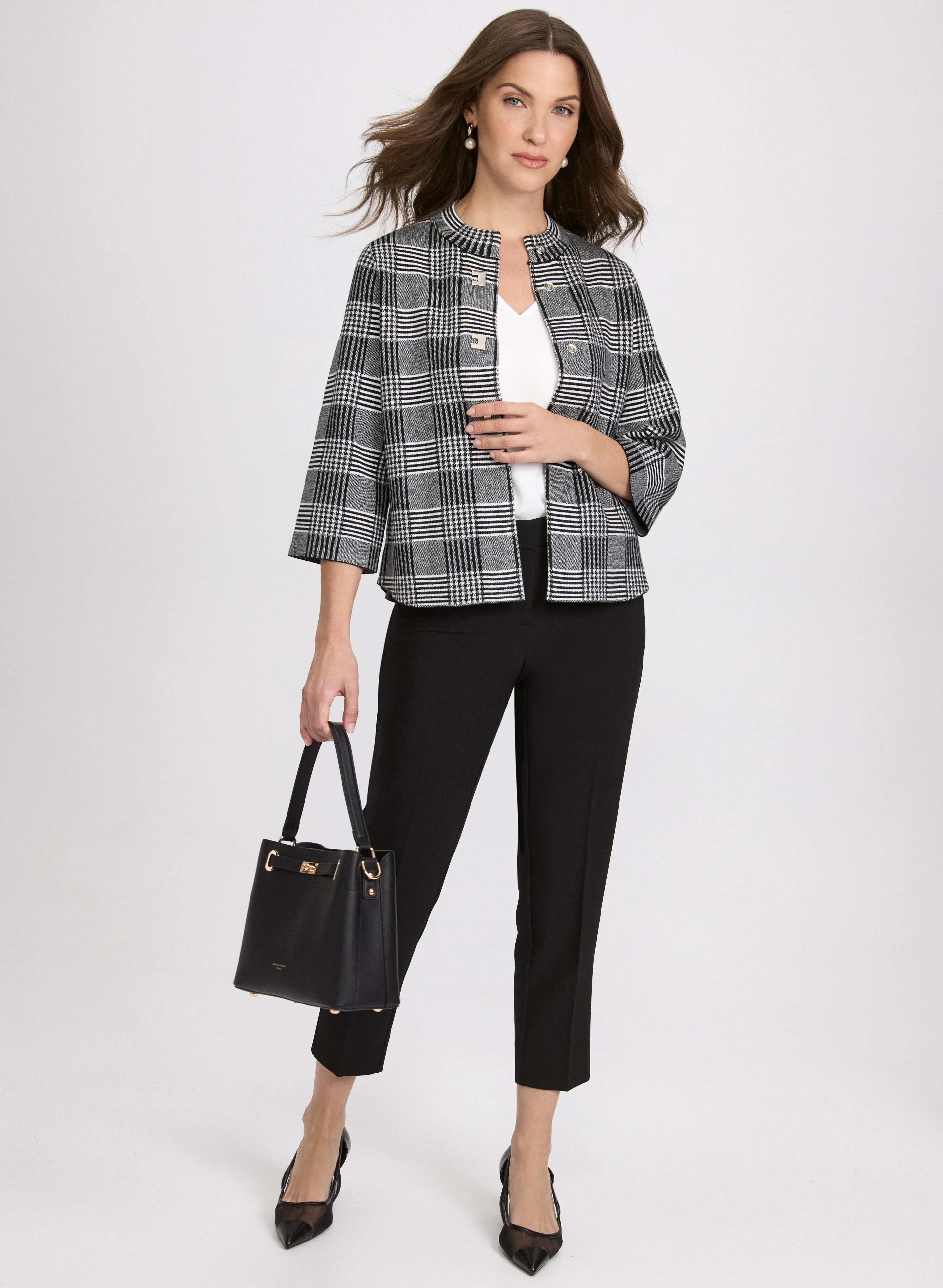 Glen Check Swing Cardigan - Image 3