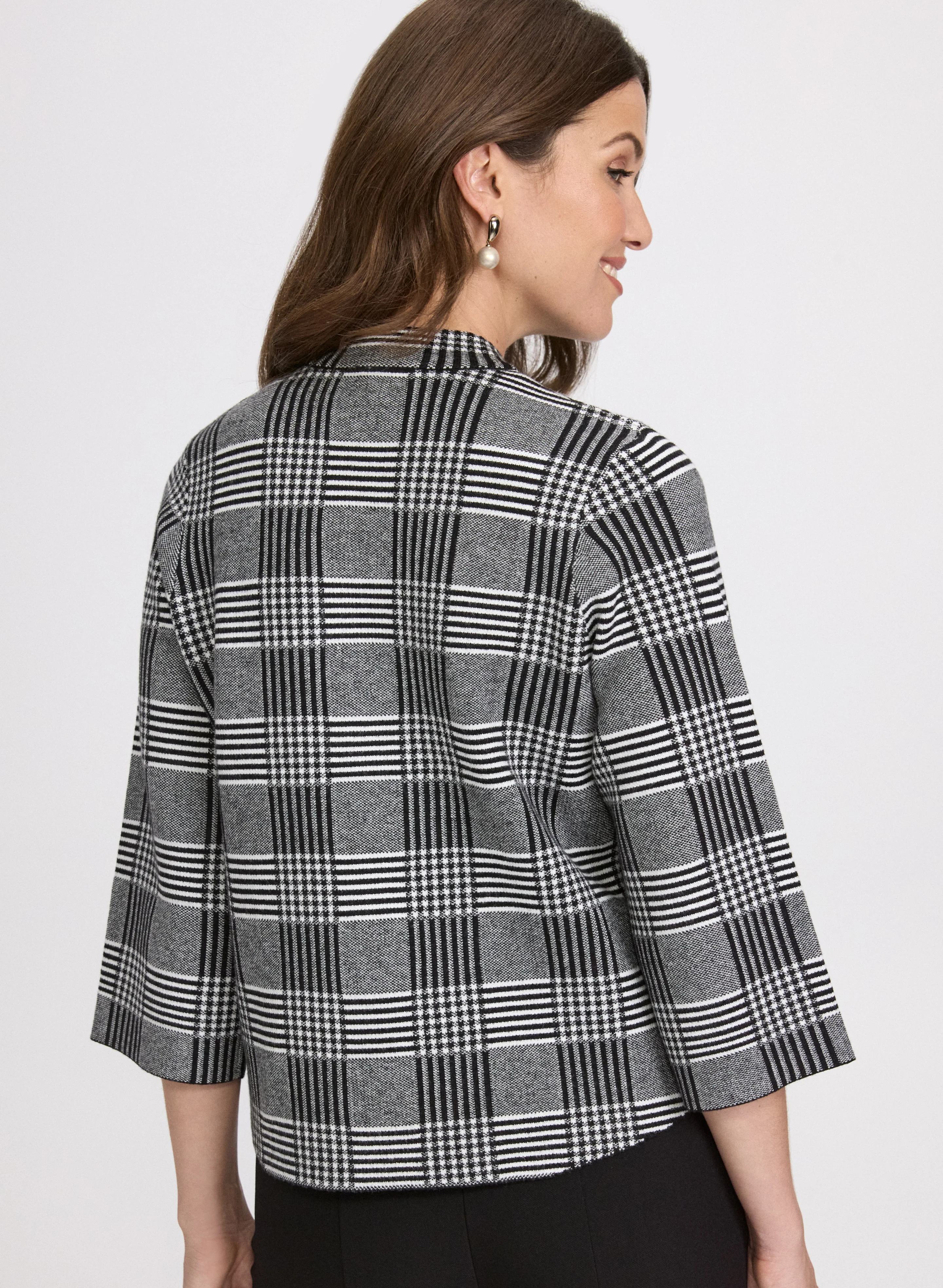 Glen Check Swing Cardigan - Image 4