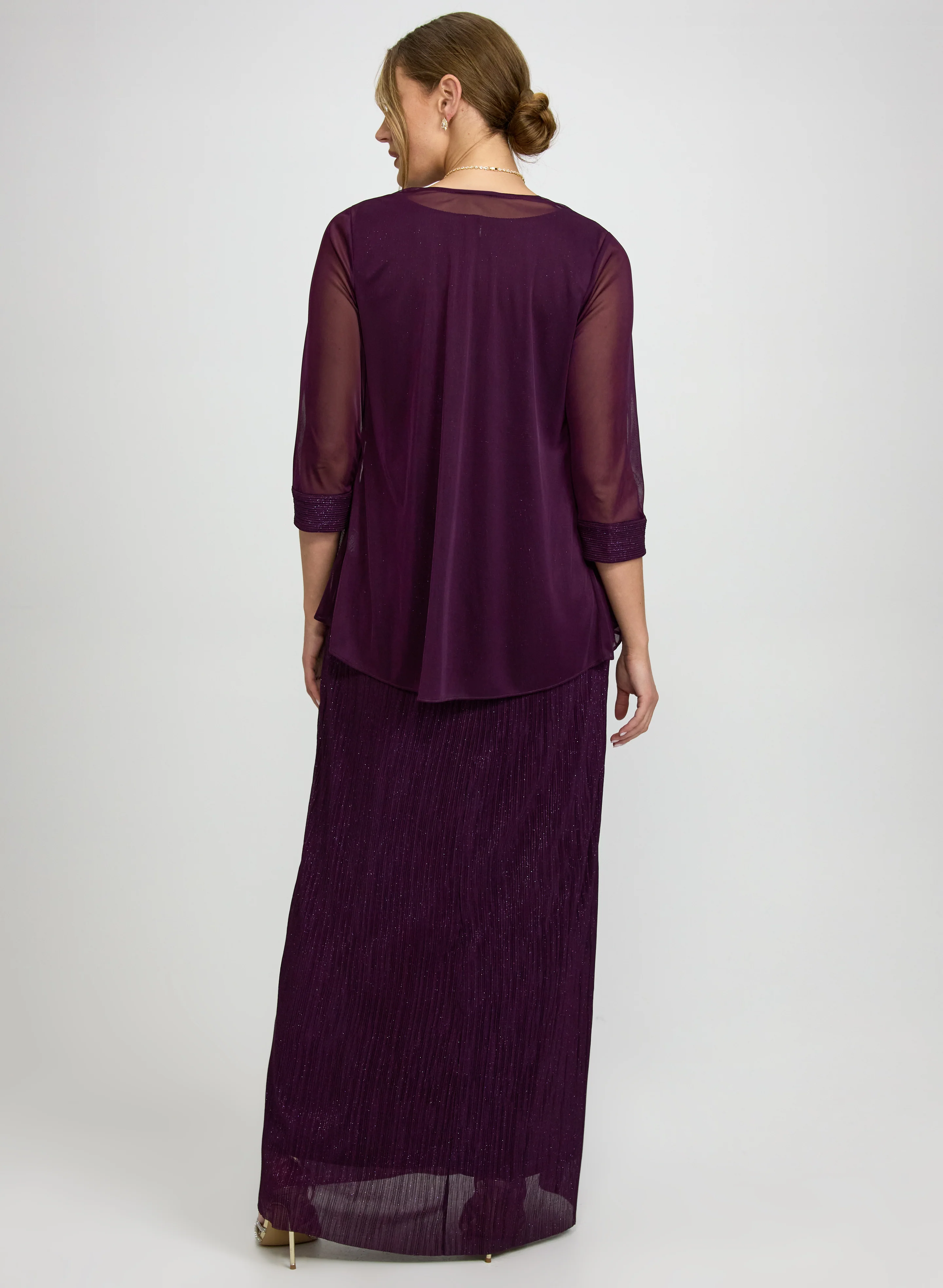 Glitter Dress & Chiffon Jacket Set - Image 4